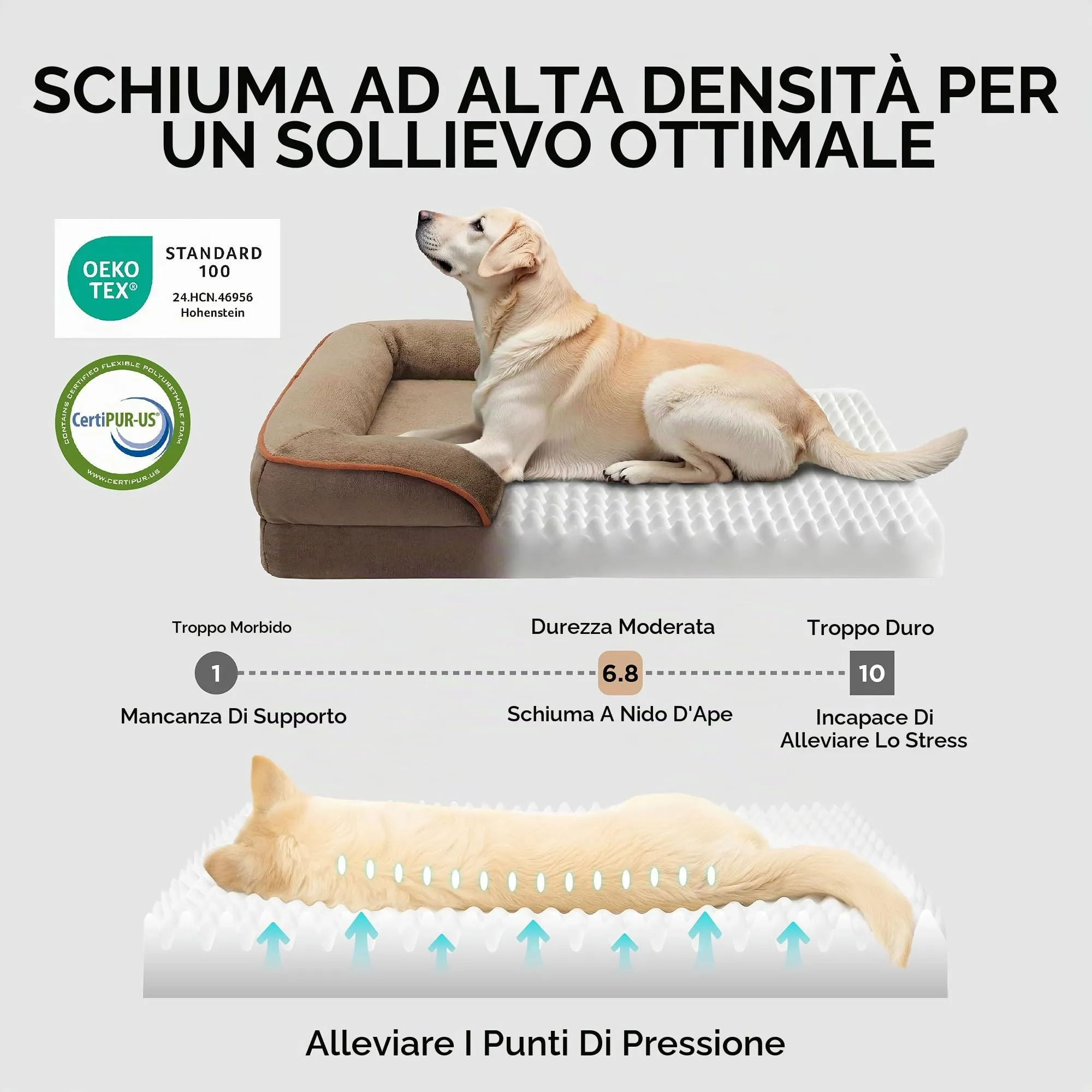 Bedsure Cuccia Ortopedica Lavabile per Cani XXL, 122x89cm, Marrone - immagine 3