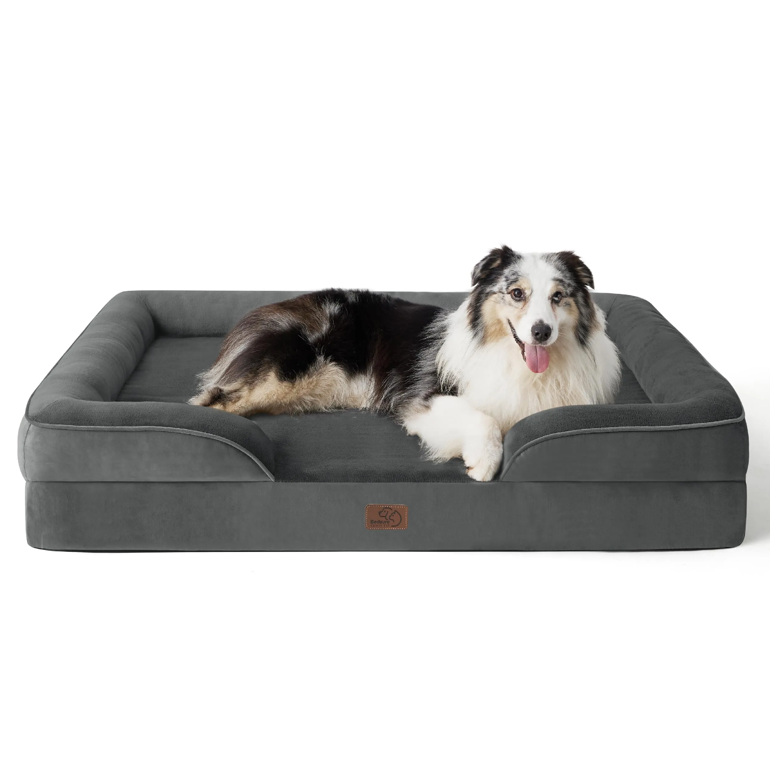 Bedsure Cuccia Ortopedica Lavabile per Cani Grandi, 106x80cm, Grigio Scuro - immagine 1