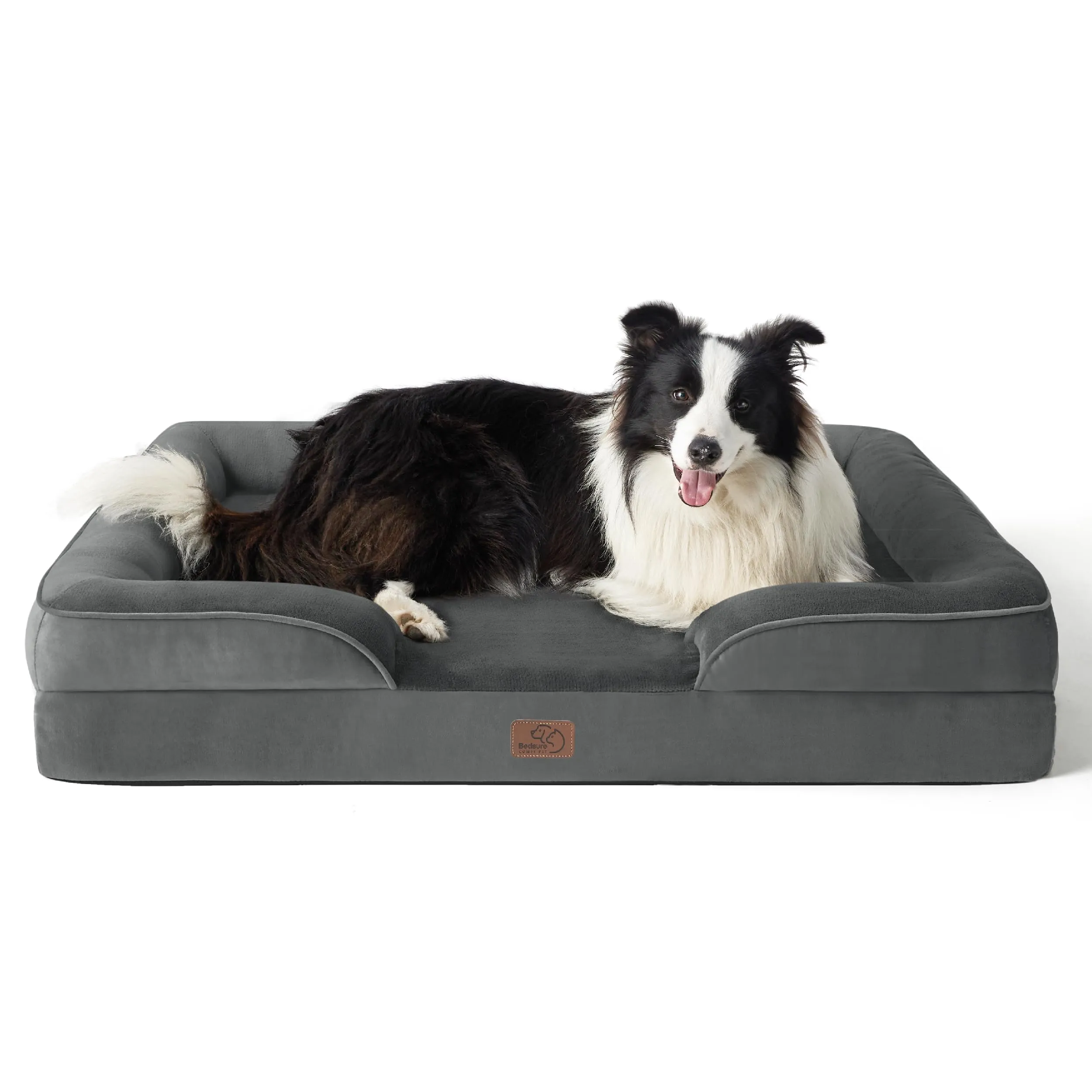 Bedsure Cuccia Ortopedica Lavabile per Cani Grandi, 89x63cm, Grigio scuro - immagine 1