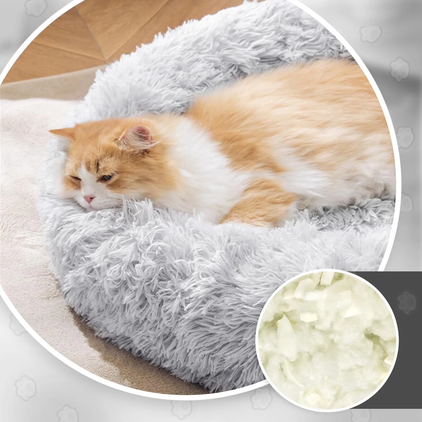 MDDK DY Cuccia per Cani Piccoli Rotonda in Peluche, 70 cm, Lavabile - immagine 3