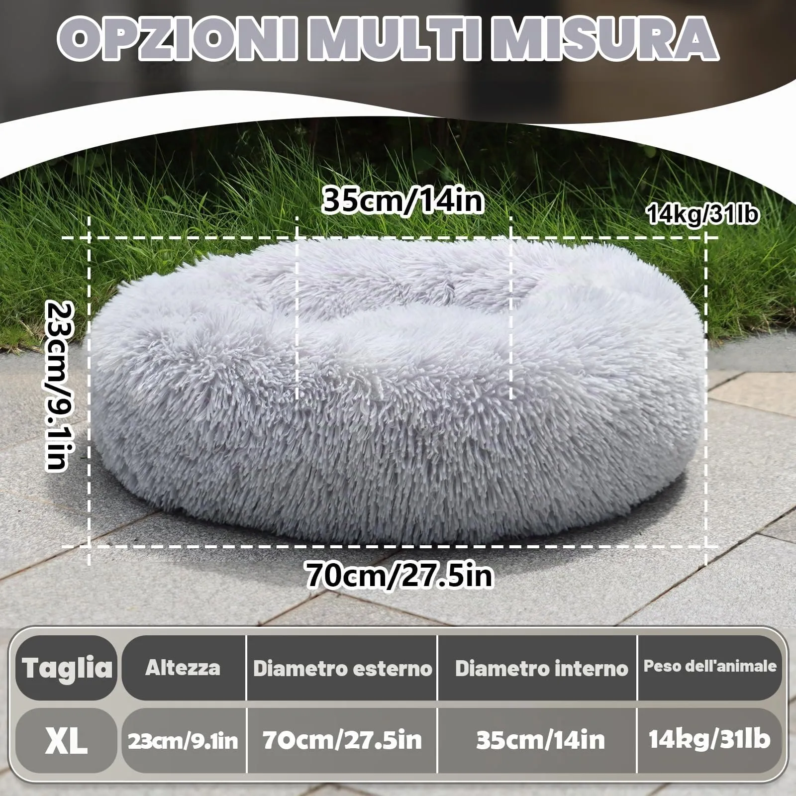 MDDK DY Cuccia per Cani Piccoli Rotonda in Peluche, 70 cm, Lavabile - immagine 6
