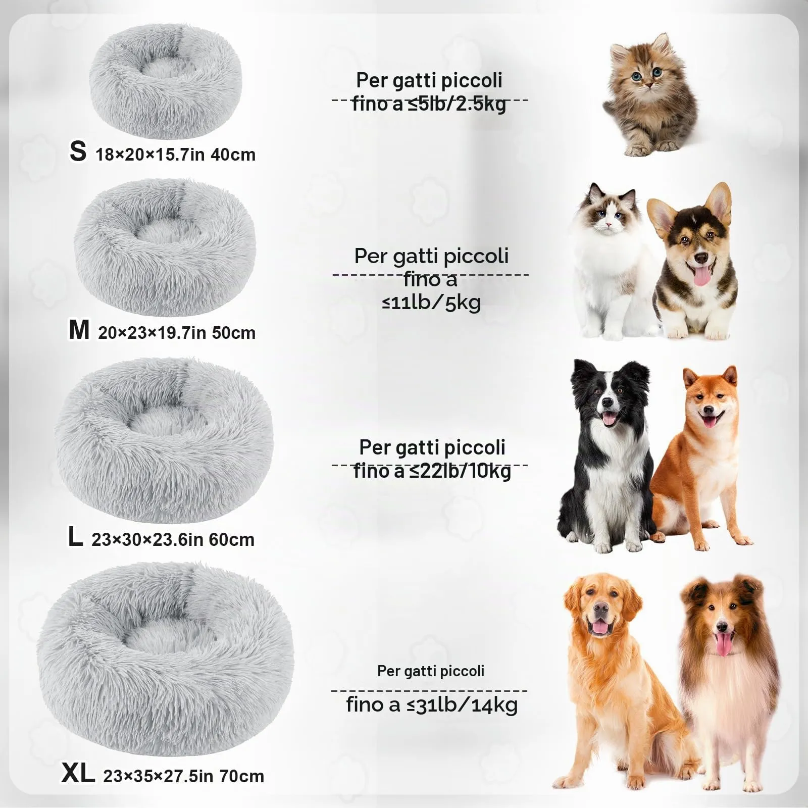 MDDK DY Cuccia per Cani Piccoli Rotonda in Peluche, 70 cm, Lavabile - immagine 7