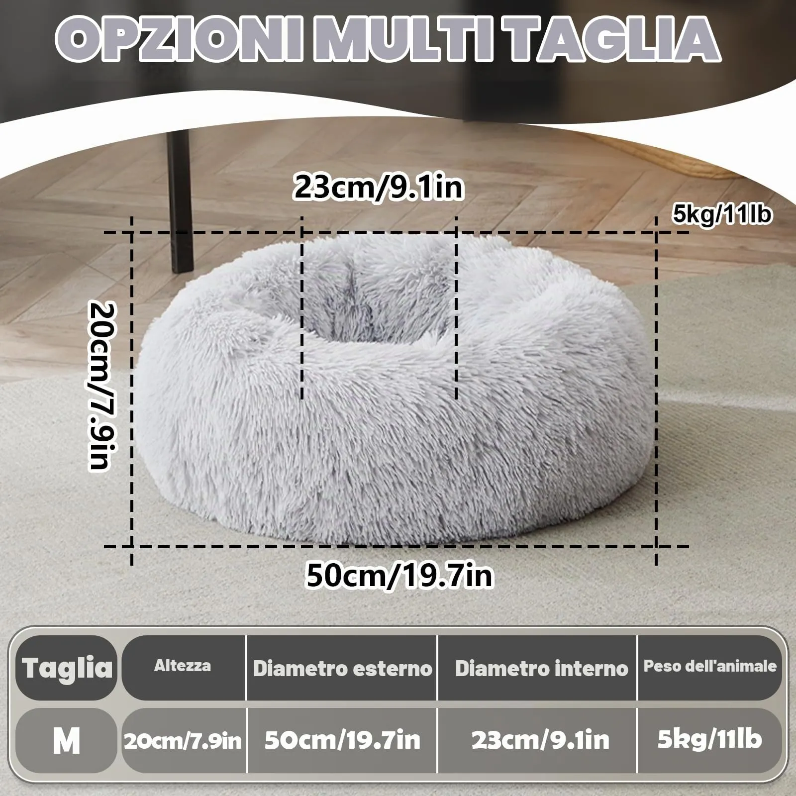 MDDK DY Cuccia Cane Interno Rotonda 60 cm Lavabile fino a 10 kg - immagine 7