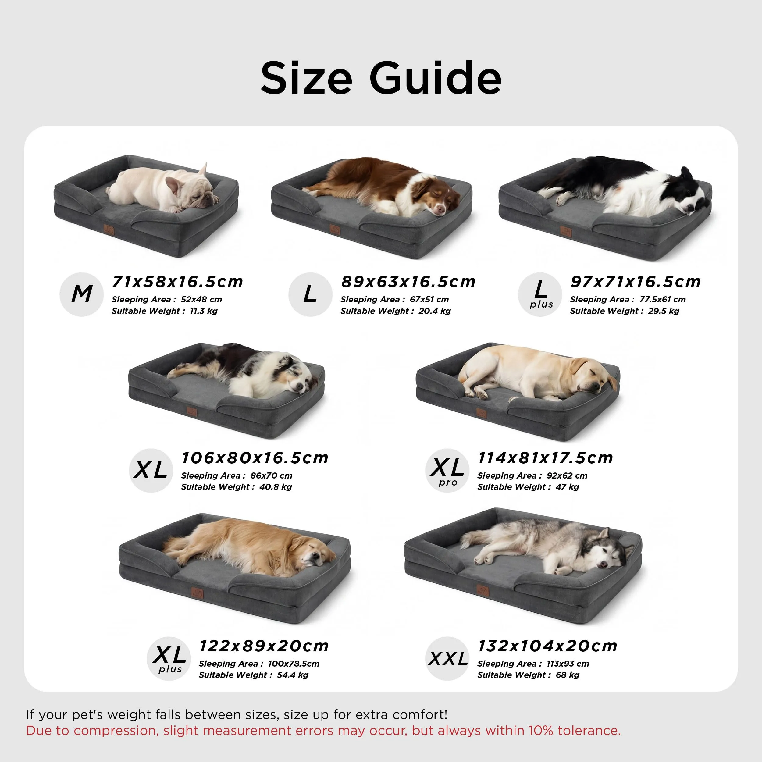 Bedsure Cuccia Ortopedica Lavabile per Cani Grandi, 114x81cm, Grigio scuro - immagine 4
