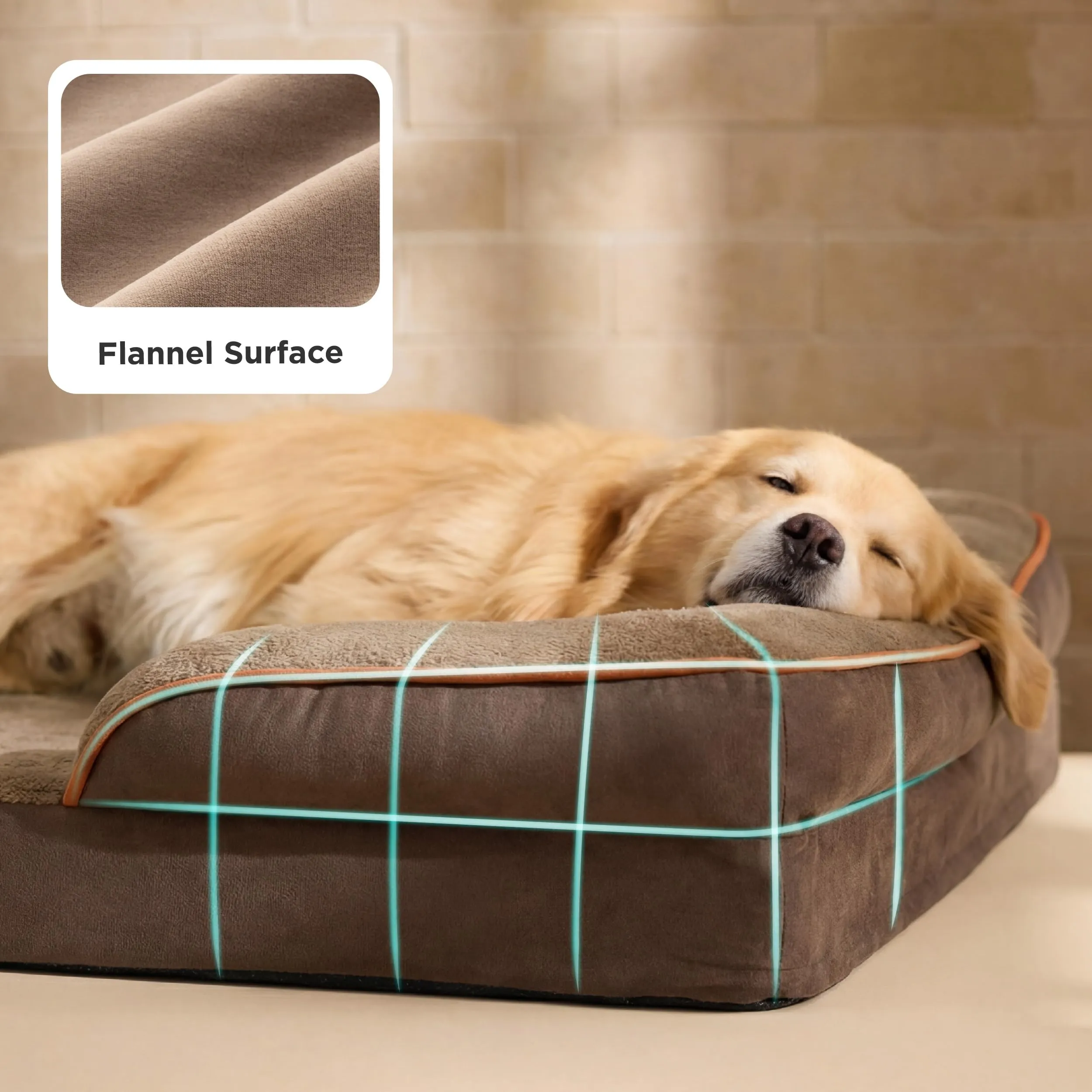 Bedsure Cuccia Ortopedica Lavabile per Cani Grandi, 114x81cm, Marrone - immagine 6
