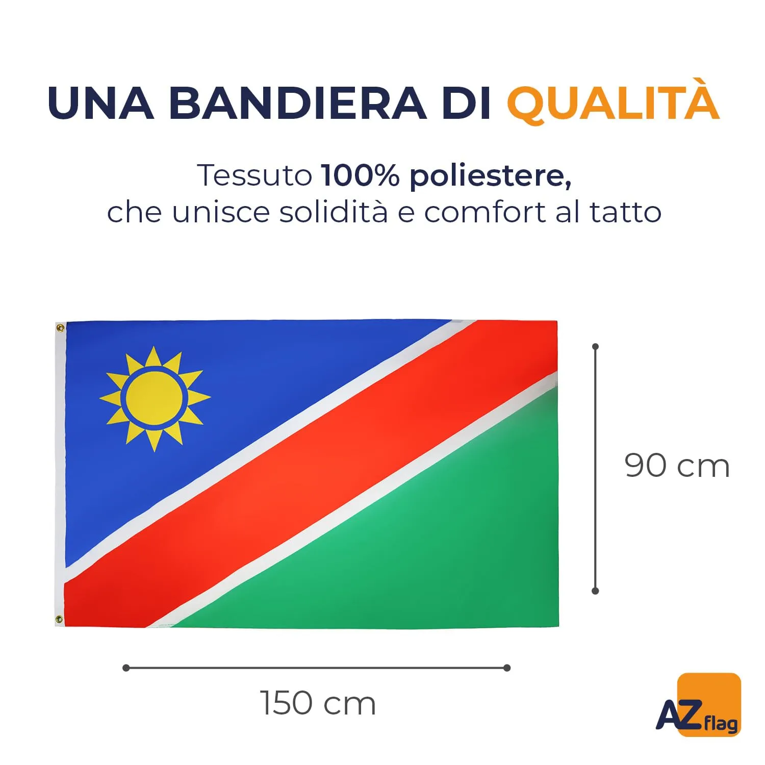 AZ FLAG Bandiera Namibia 150x90 cm in Poliestere leggero con 2 Occhielli - immagine 2