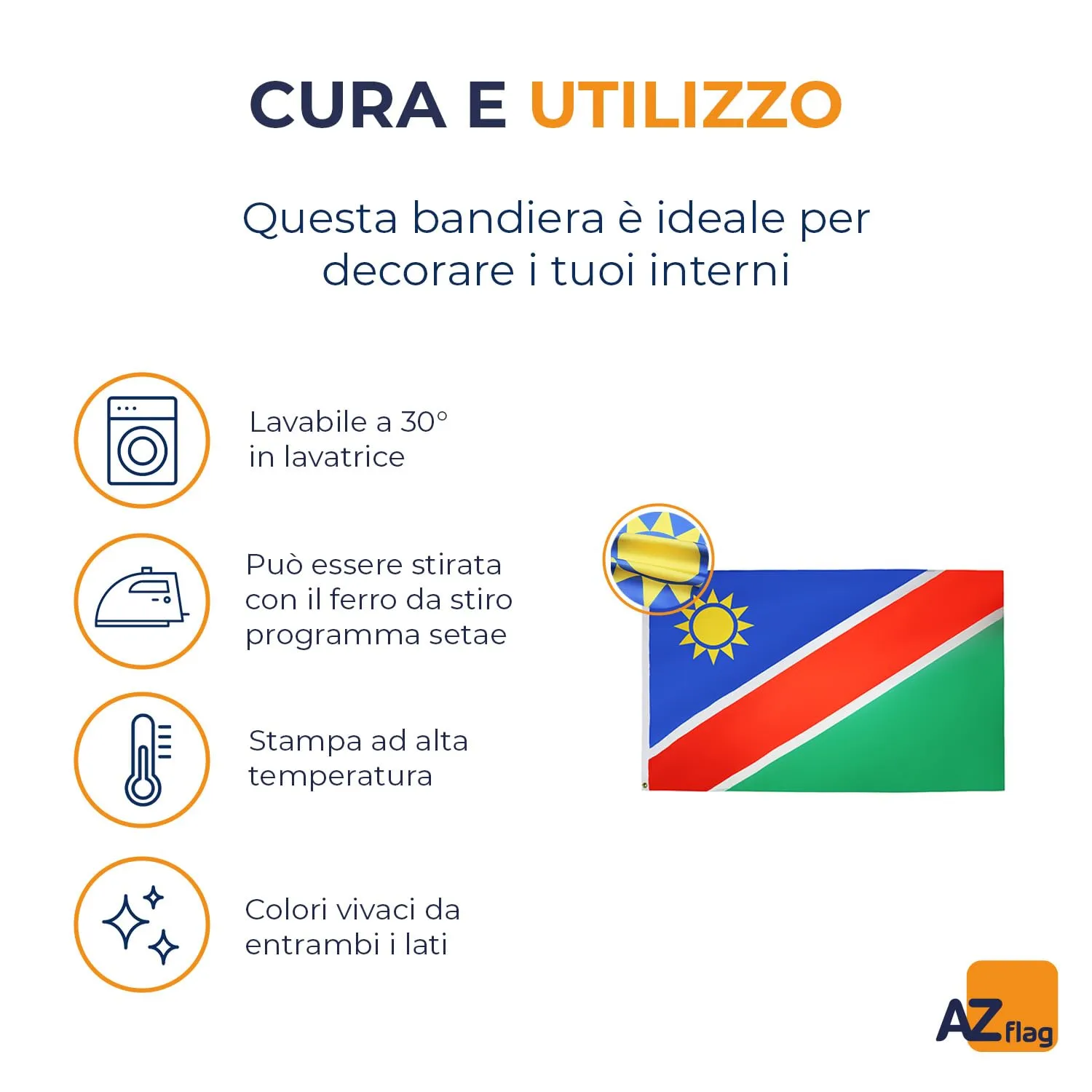 AZ FLAG Bandiera Namibia 150x90 cm in Poliestere leggero con 2 Occhielli - immagine 5