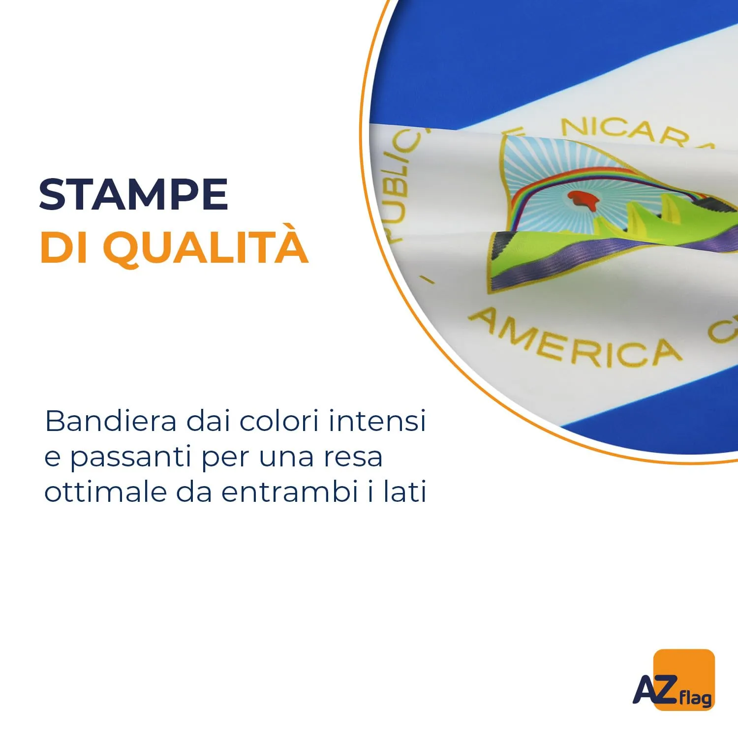 AZ FLAG Bandiera Nicaragua 150x90 cm Poliestere Leggero con 2 Occhielli - immagine 3