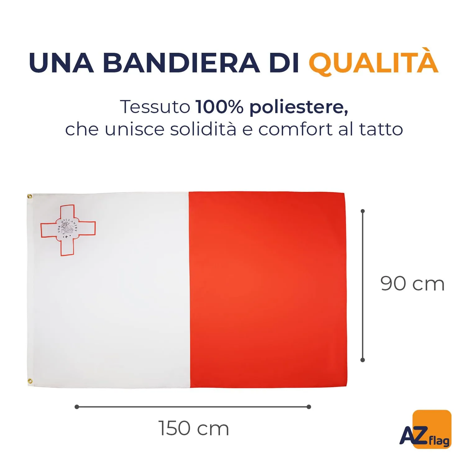 AZ FLAG Bandiera Malta 150x90 cm Poliestere Leggero con 2 Occhielli - immagine 2