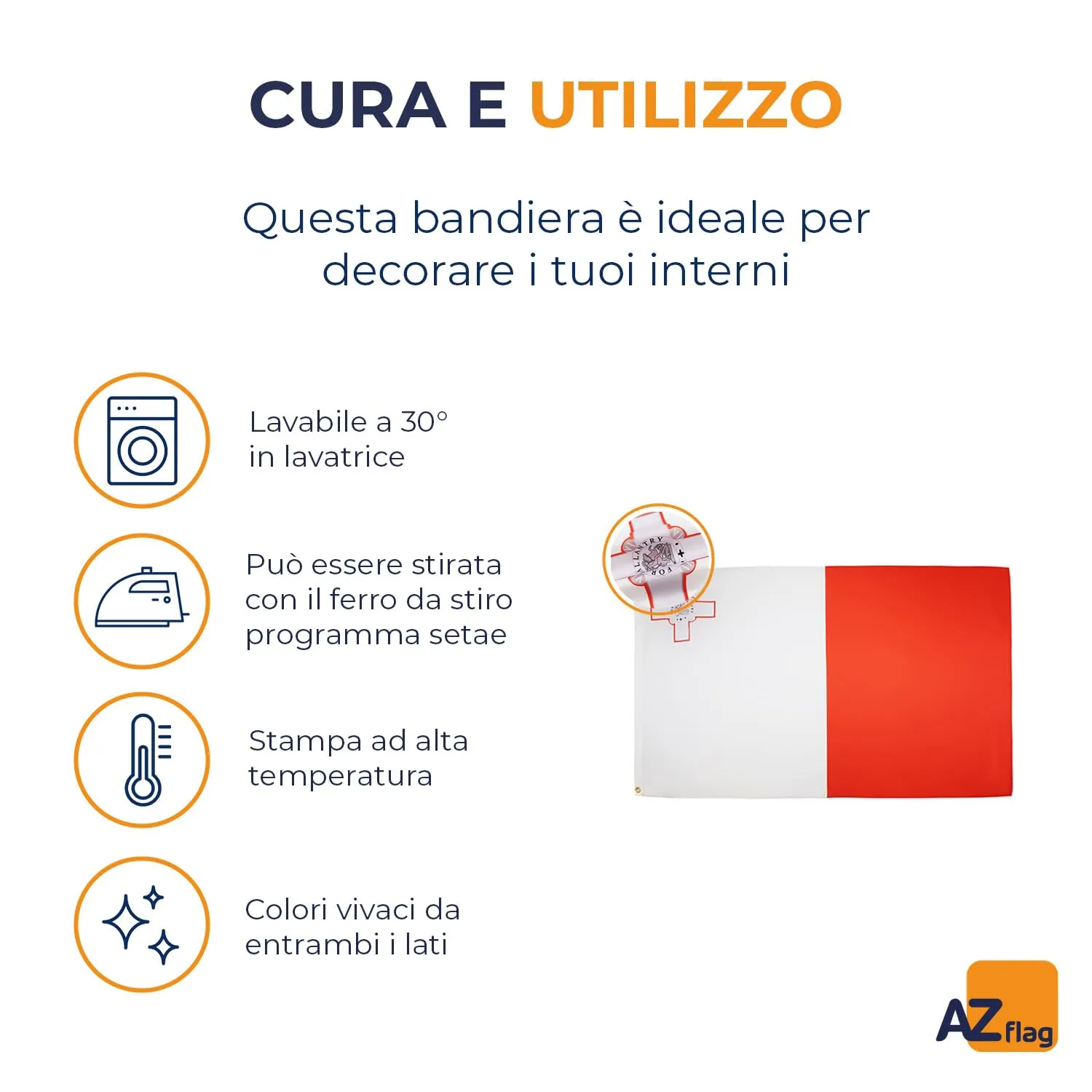 AZ FLAG Bandiera Malta 150x90 cm Poliestere Leggero con 2 Occhielli - immagine 5