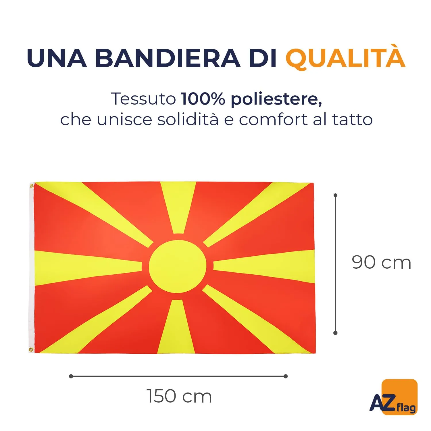 AZ FLAG Bandiera Macedonia 150x90 cm Poliestere Leggero con Occhielli - immagine 2