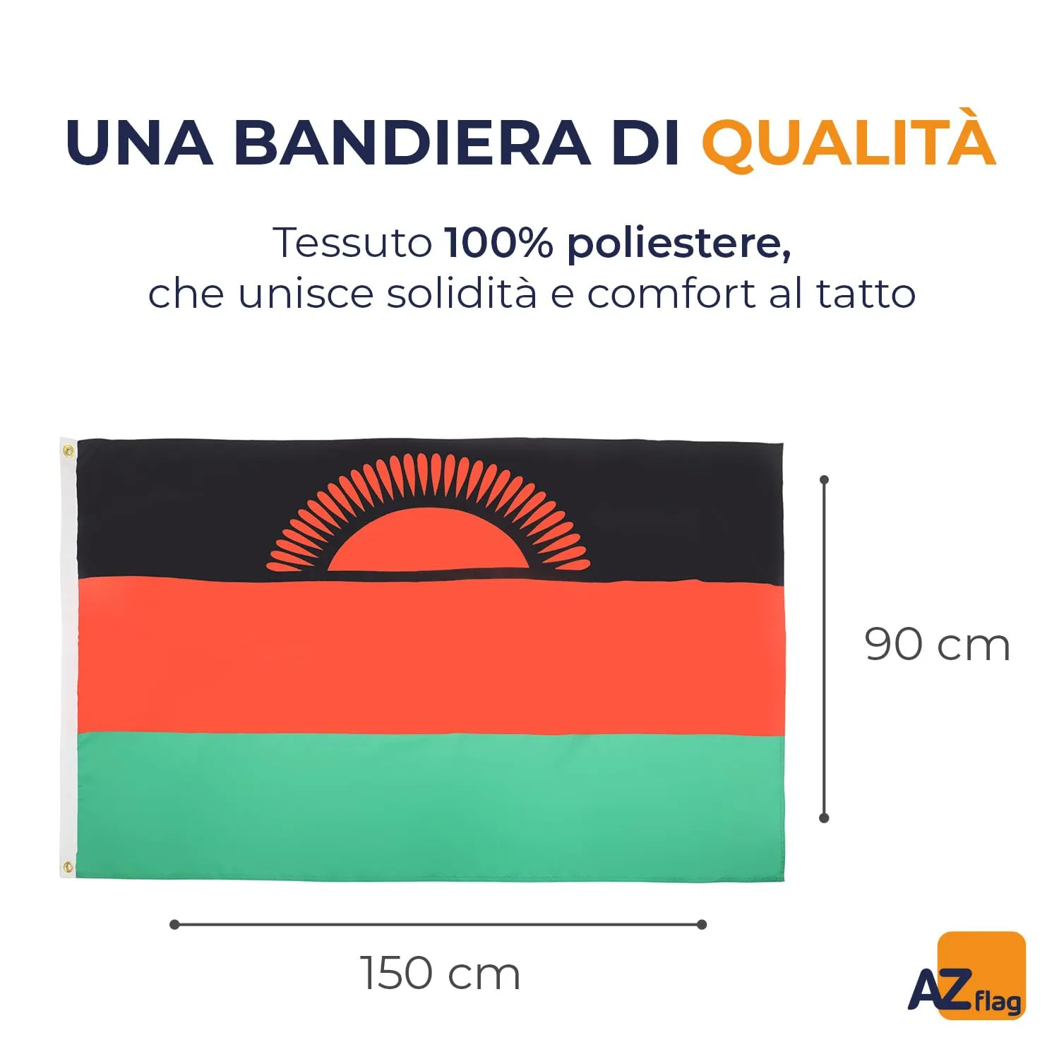 AZ FLAG Bandiera Malawi 150x90 cm in Poliestere con 2 Occhielli - immagine 2