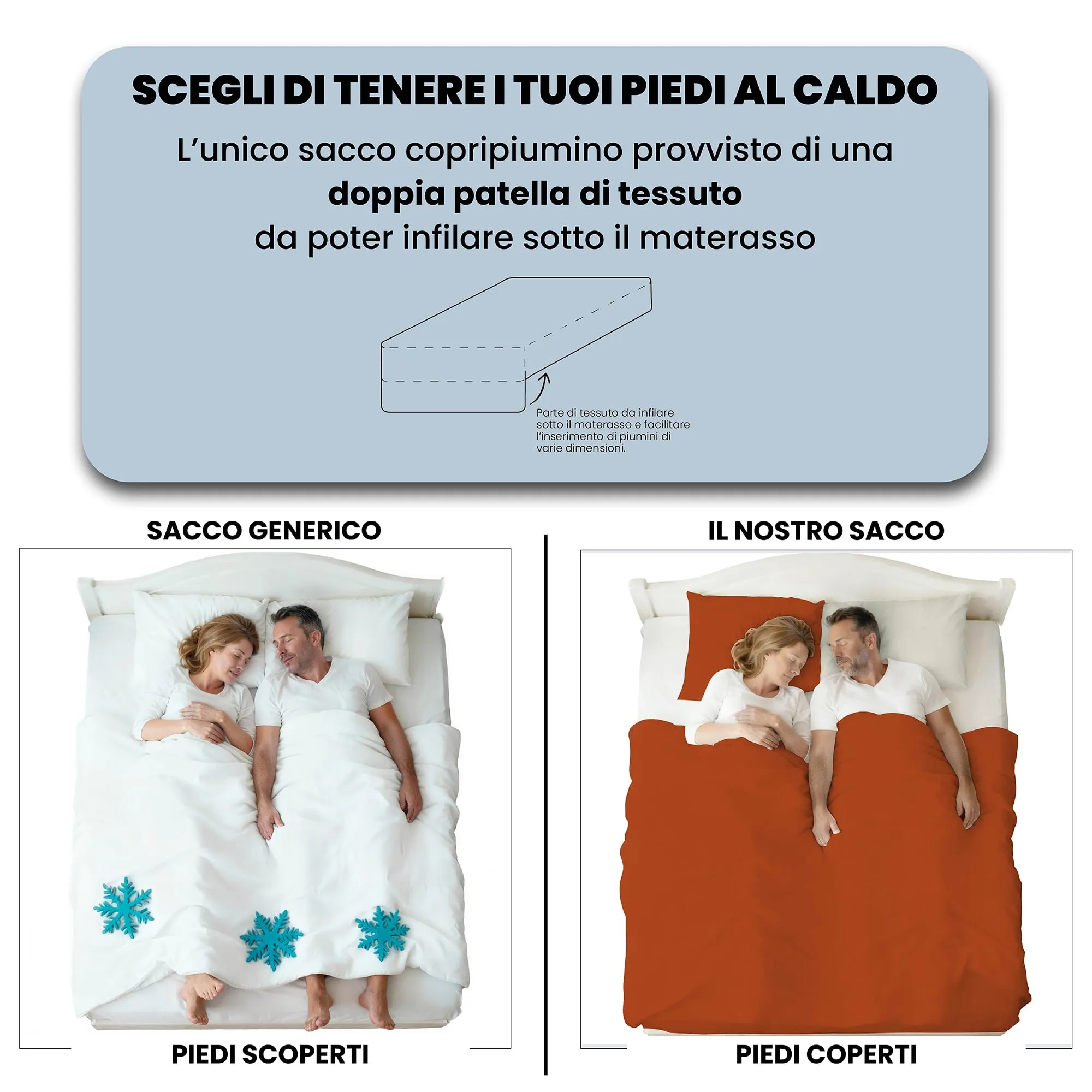 Italian Bed Linen Set Copripiumino 100% Cotone, Matrimoniale 250x200 cm, Terra/Panna - immagine 6