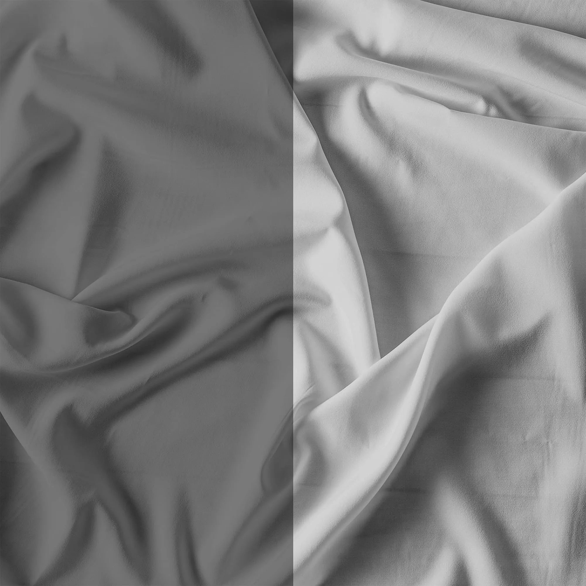 Italian Bed Linen Set Copripiumino 100% Cotone, 250x200 cm, Matrimoniale, Grigio Scuro/Grigio Chiaro - immagine 9