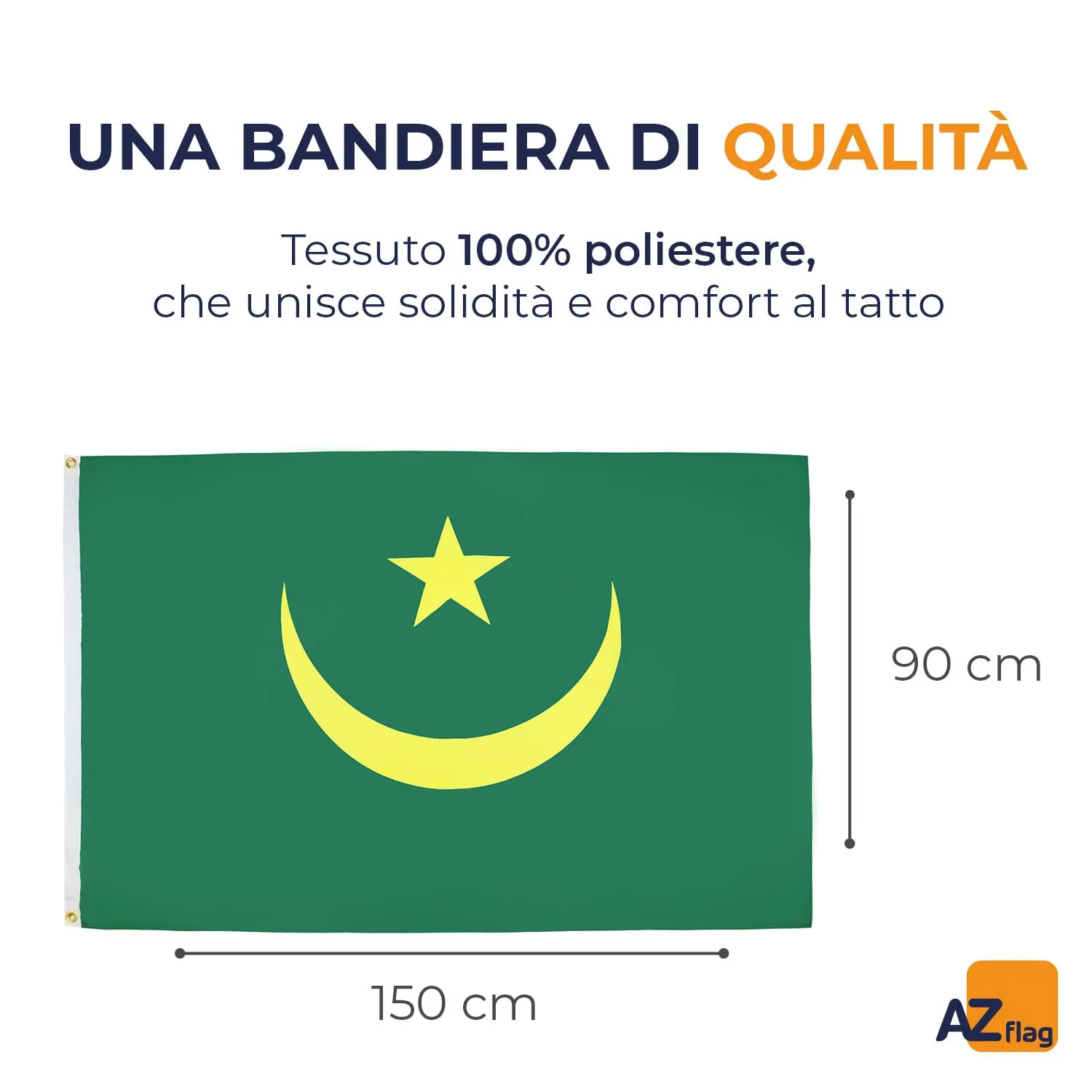 AZ FLAG Bandiera Mauritania 150x90 cm Poliestere Leggero - immagine 2
