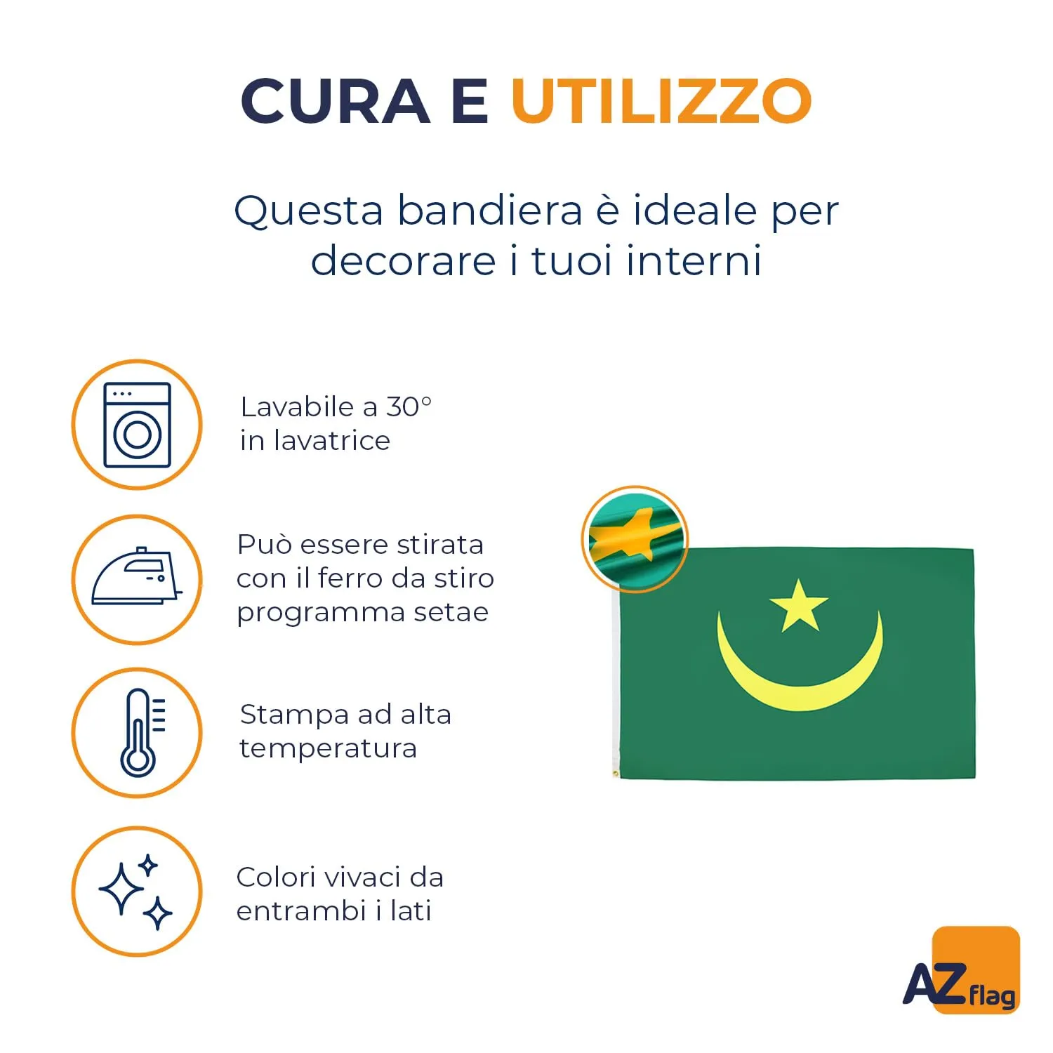 AZ FLAG Bandiera Mauritania 150x90 cm Poliestere Leggero - immagine 5