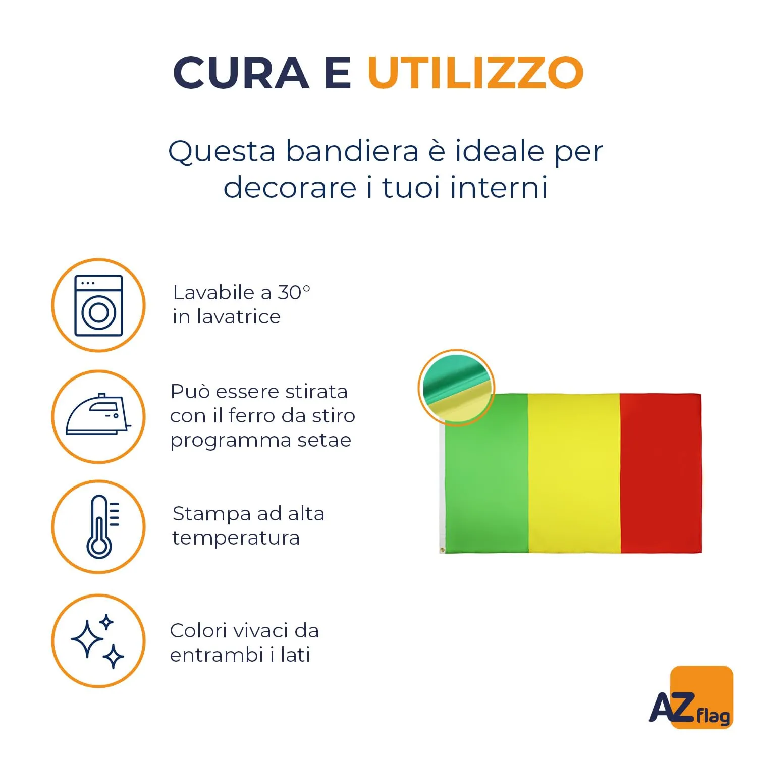 AZ FLAG Bandiera Mali 150x90 cm in Poliestere leggero con 2 Occhielli - immagine 5