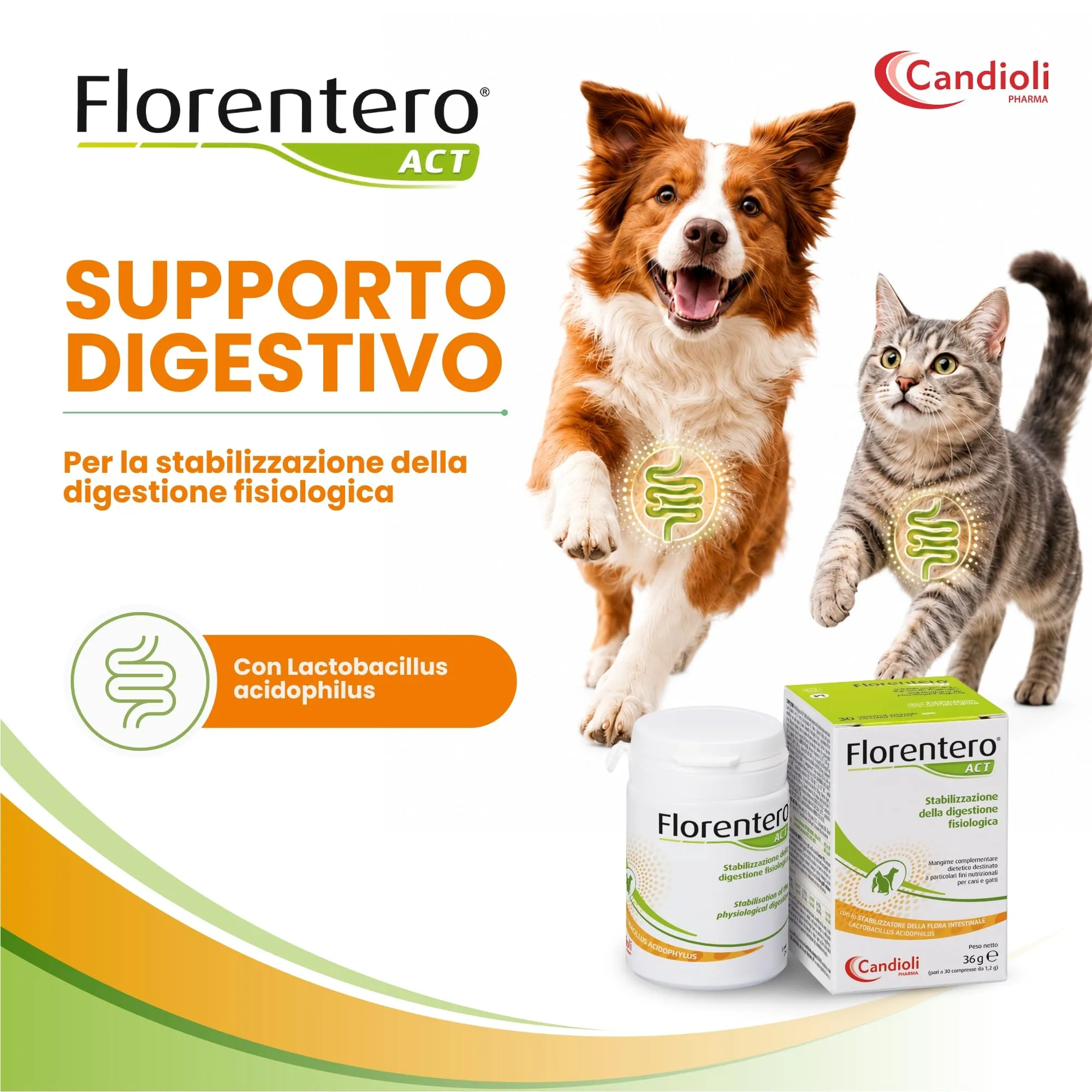 Candioli Florentero ACT Probiotici per Cani e Gatti, 30 Compresse - immagine 2