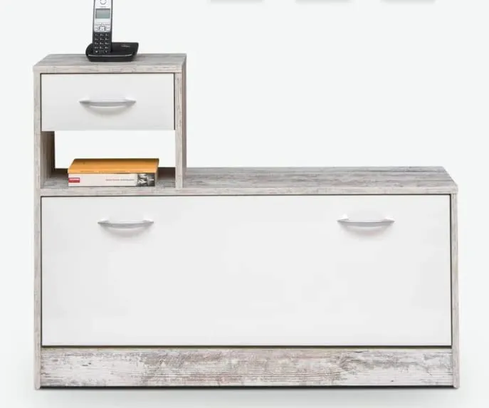 Avanti Trendstore Rudolf Guardaroba da Ingresso con Specchio, 3 Ganci e Scarpiera - Fresco - immagine 4