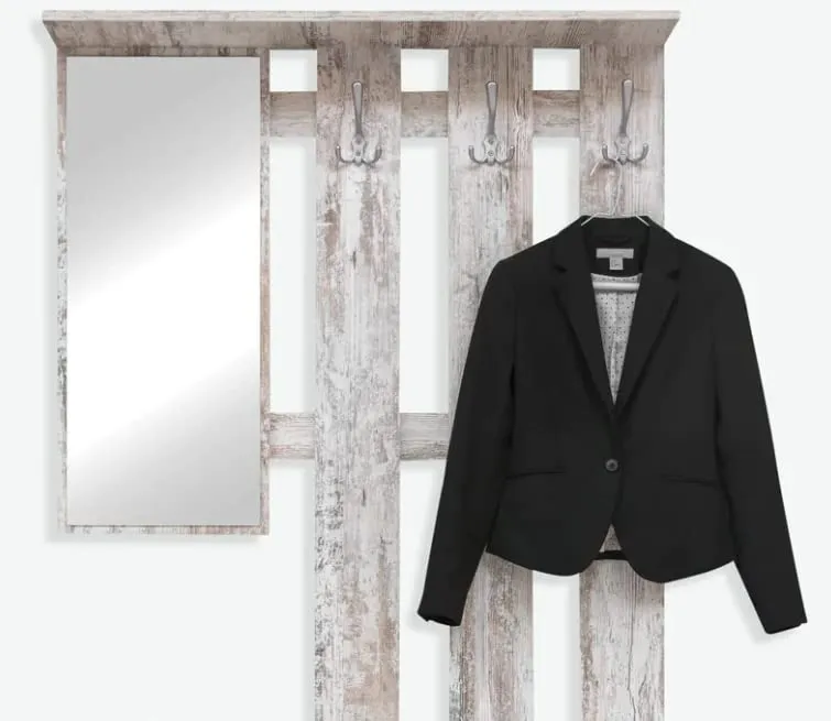 Avanti Trendstore Rudolf Guardaroba da Ingresso con Specchio, 3 Ganci e Scarpiera - Fresco - immagine 5