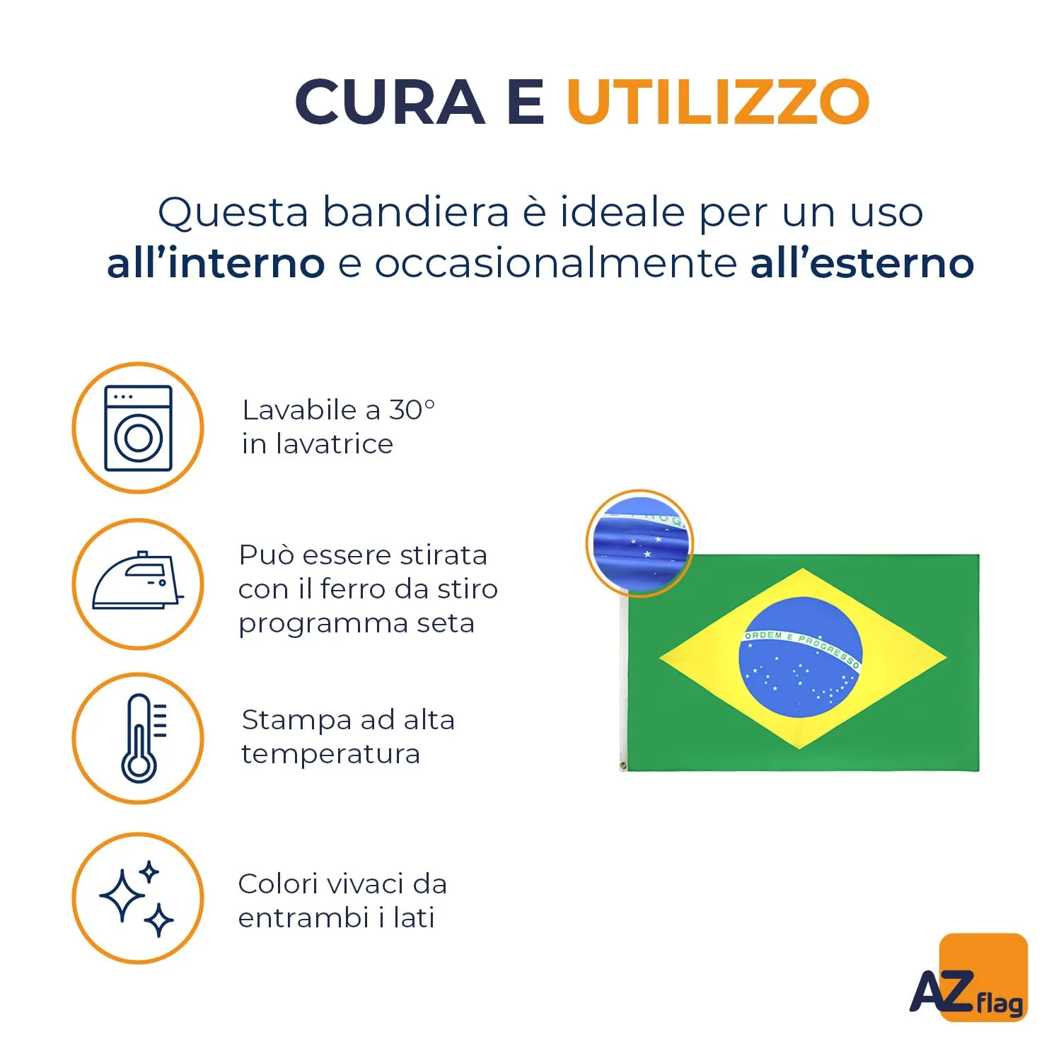 AZ FLAG Bandiera Brasile 150x90 cm Poliestere 100D con Occhielli - immagine 6