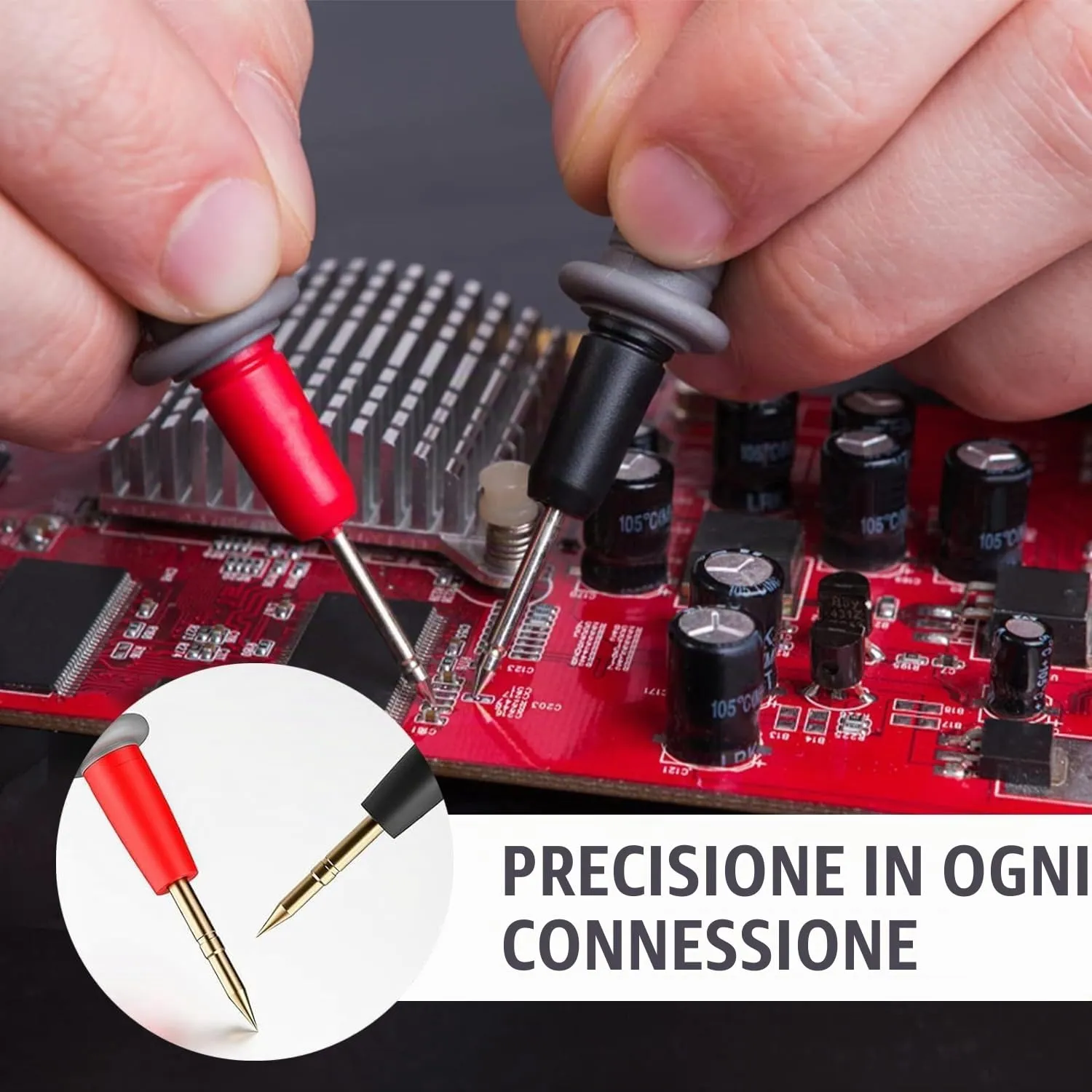 ULTRICS Puntali Multimetro 1000V 10A in Silicone Universali - immagine 2