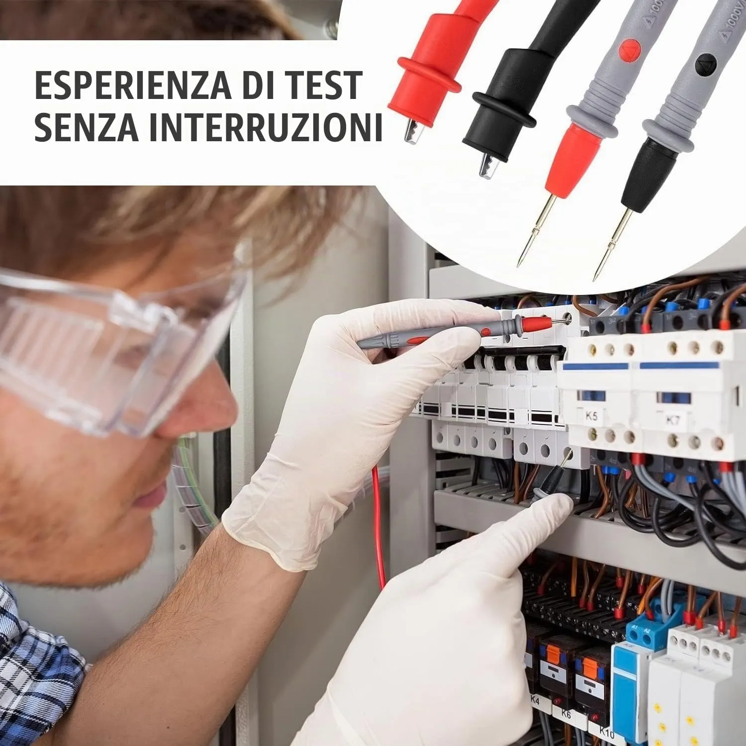 ULTRICS Puntali Multimetro 1000V 10A in Silicone Universali - immagine 3