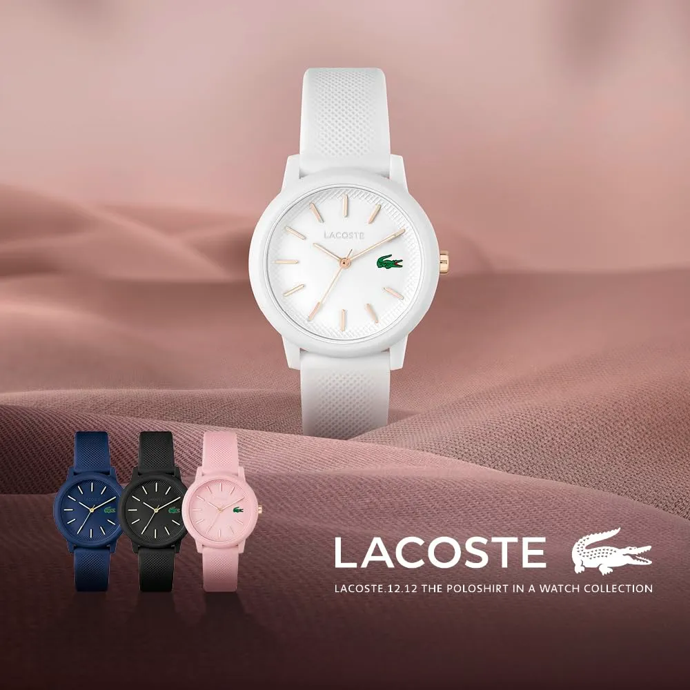 Lacoste 12.12 Orologio Analogico al Quarzo da Donna, Cinturino in Silicone Bianco - 2000960 - immagine 5