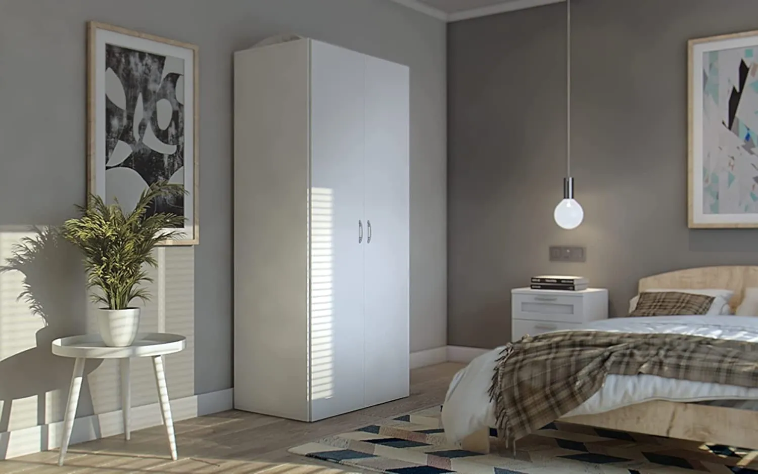 Avanti Trendstore Armadio Balu 2, 2 ante, Bianco, 81x177x52cm - immagine 6