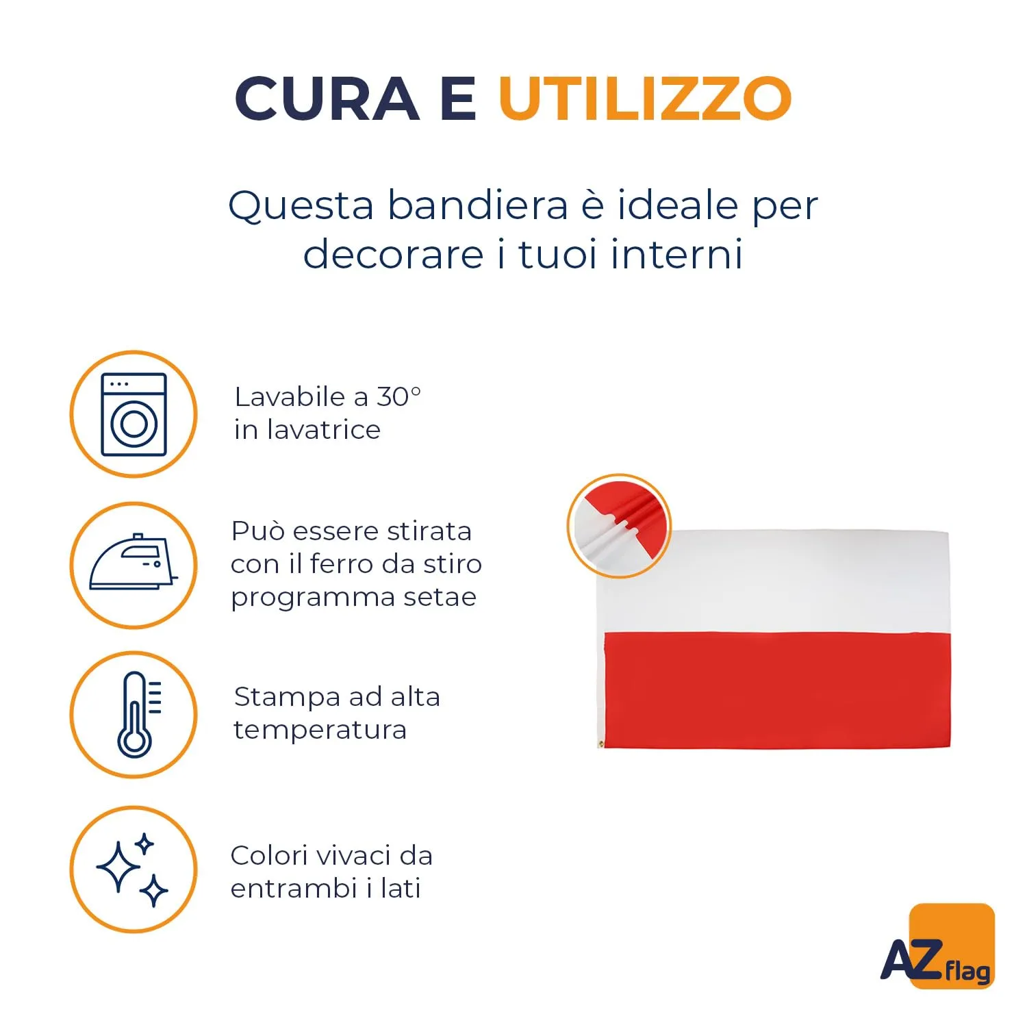 AZ FLAG Bandiera Polonia 150x90 cm in Poliestere leggero con 2 Occhielli - immagine 5