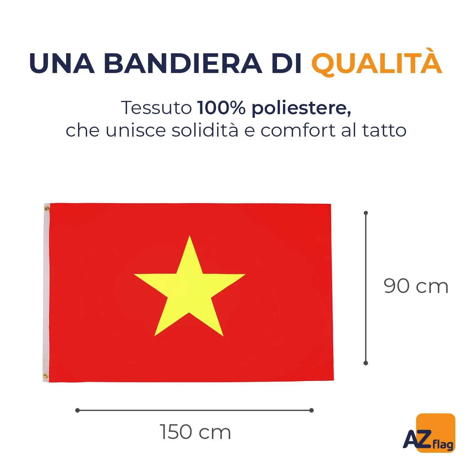 AZ FLAG Bandiera Vietnam, 150x90 cm, Poliestere 100D, 2 Occhielli - immagine 2
