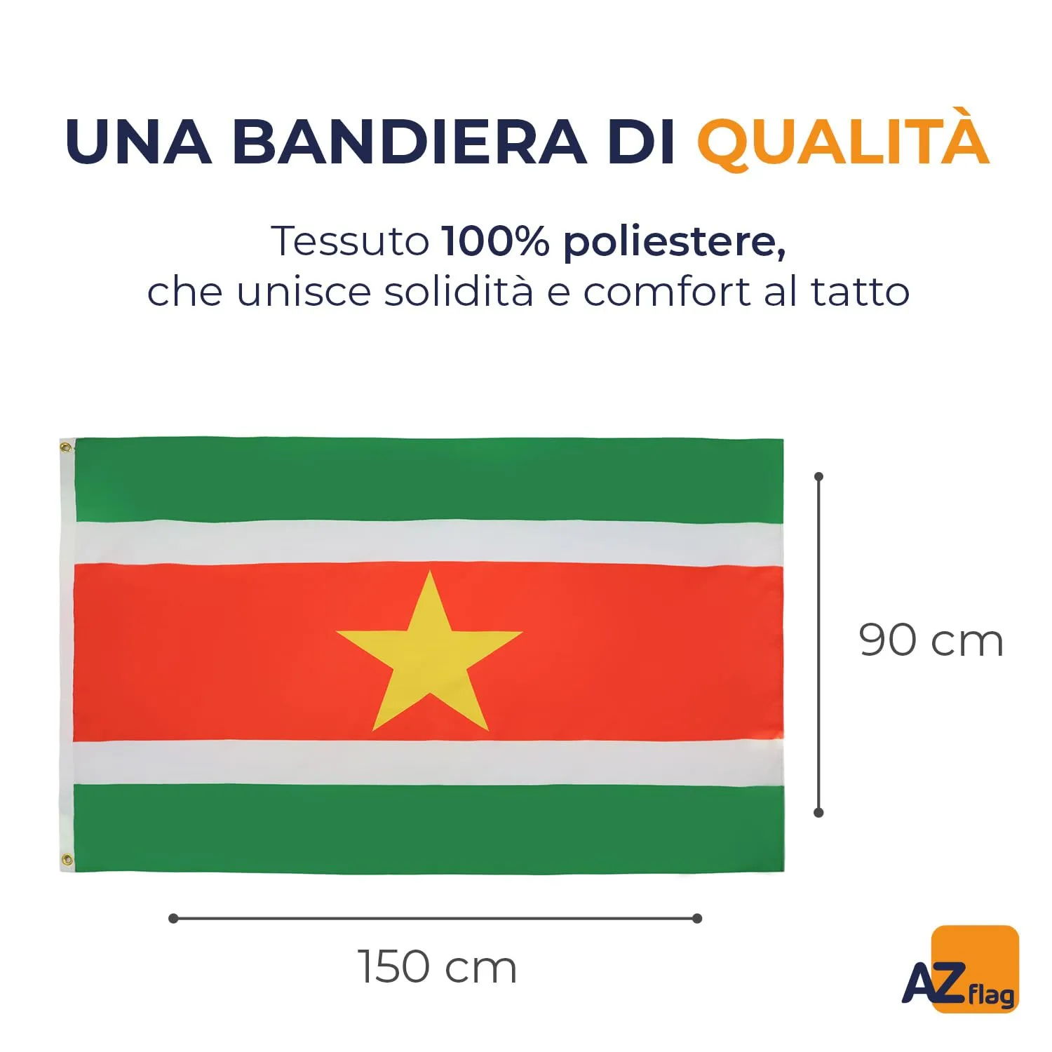 AZ FLAG Bandiera Suriname 150x90 cm Poliestere 100D - immagine 2