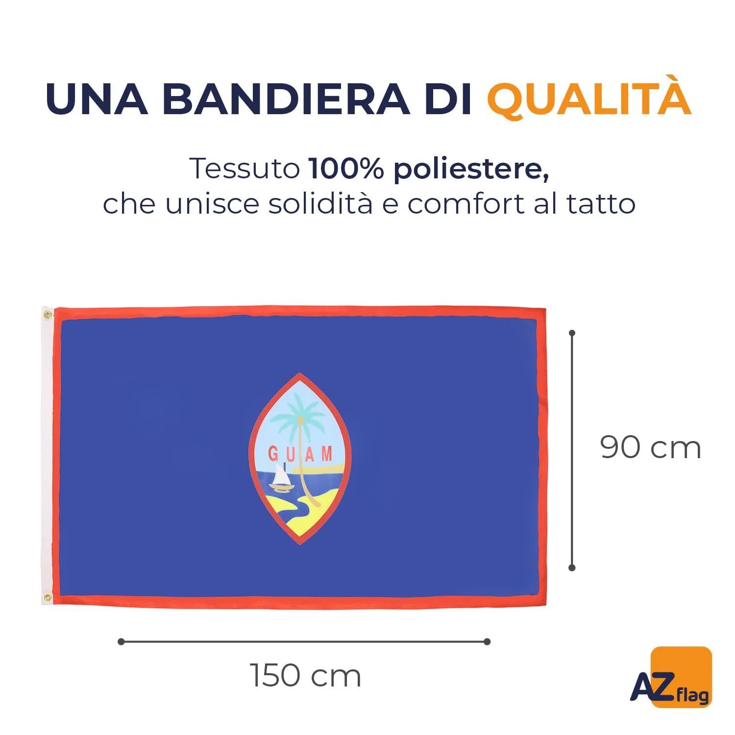 AZ FLAG Bandiera Guam 150x90 cm Poliestere 100D con Occhielli - immagine 2