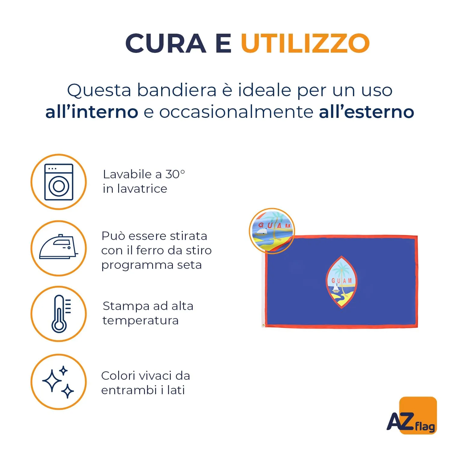 AZ FLAG Bandiera Guam 150x90 cm Poliestere 100D con Occhielli - immagine 5