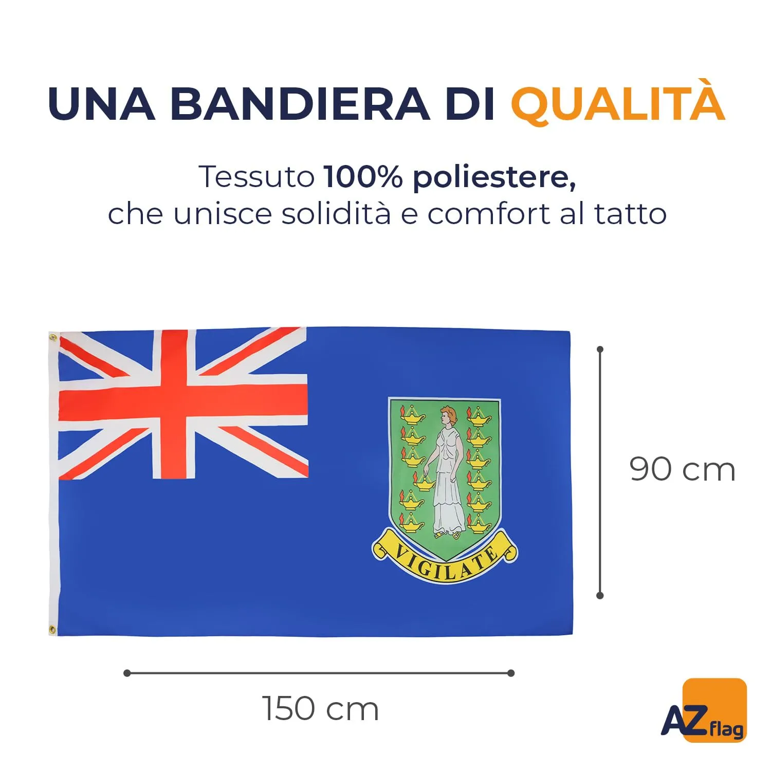 AZ FLAG Bandiera Isole Vergini britanniche 150x90 cm - immagine 2