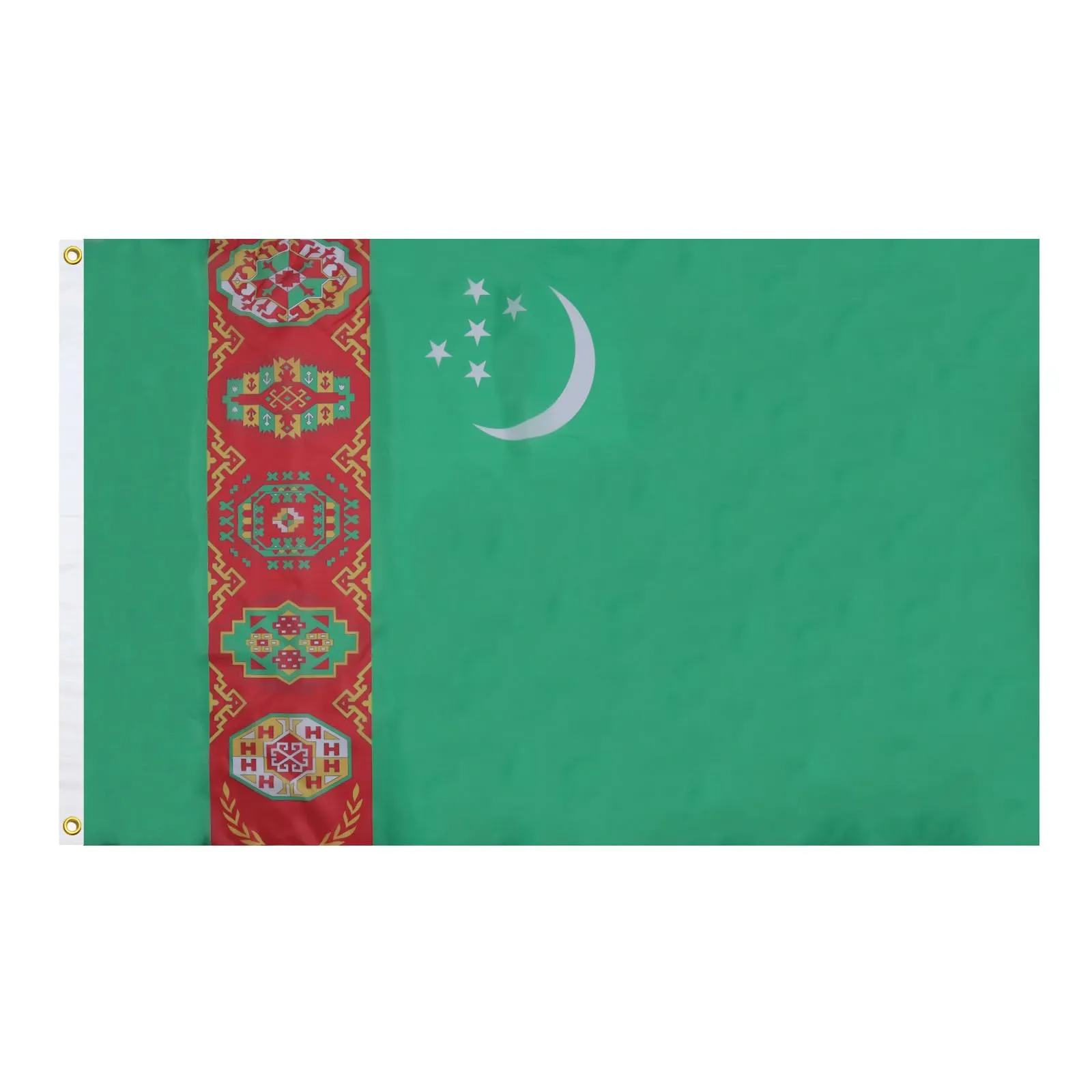 AZ FLAG Bandiera Turkmenistan 150x90 cm Poliestere 100D con 2 Occhielli - immagine 1