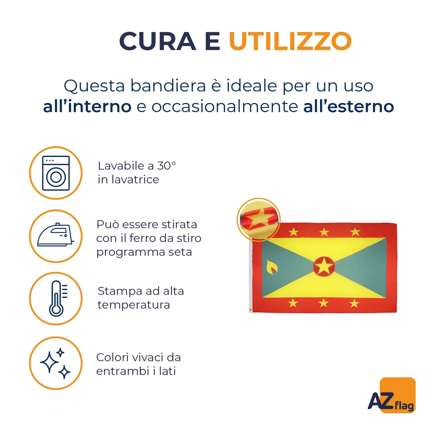 AZ FLAG Bandiera Grenada 150x90 cm Poliestere 100D con 2 Occhielli - immagine 5