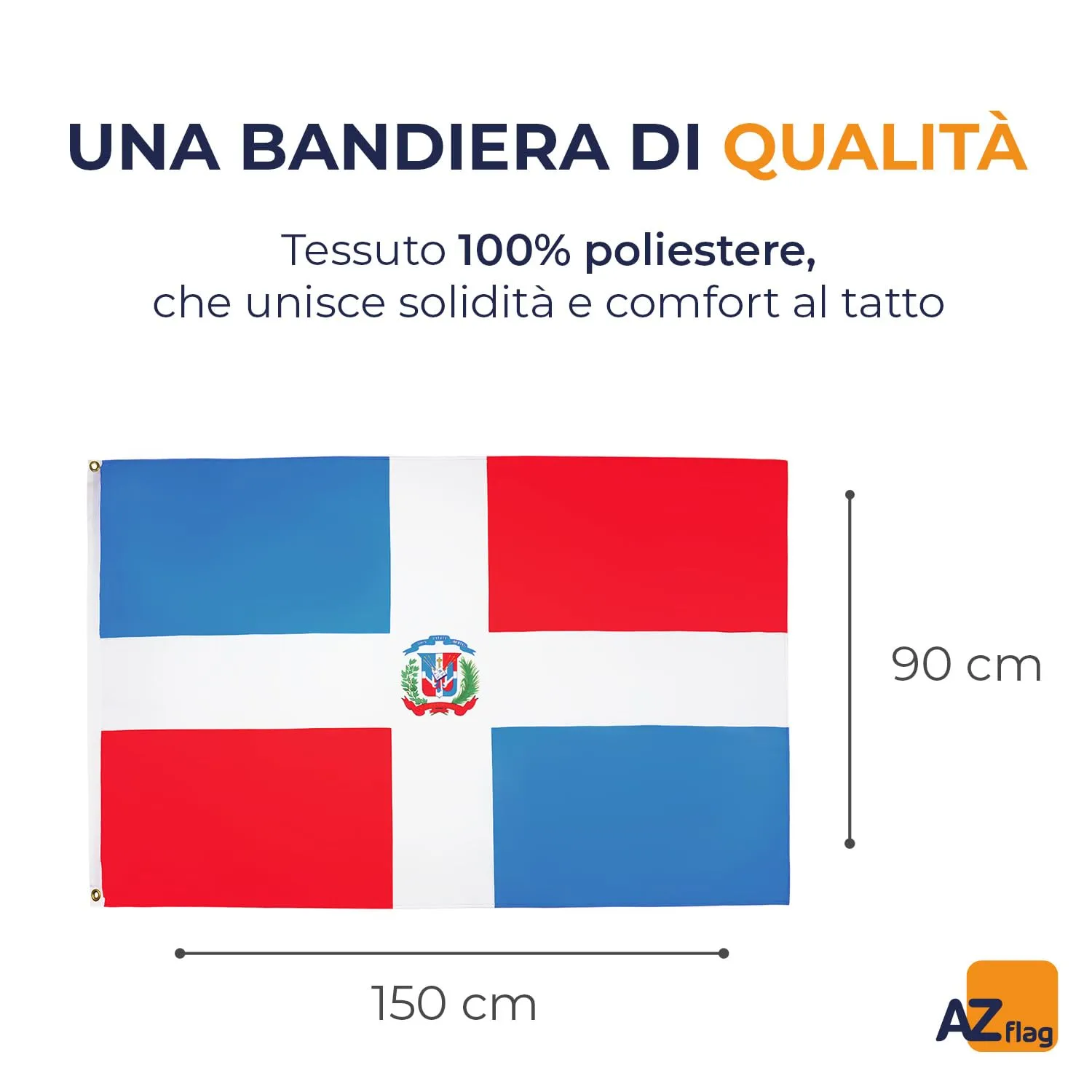 AZ FLAG Bandiera Repubblica Dominicana 150x90 cm - immagine 2