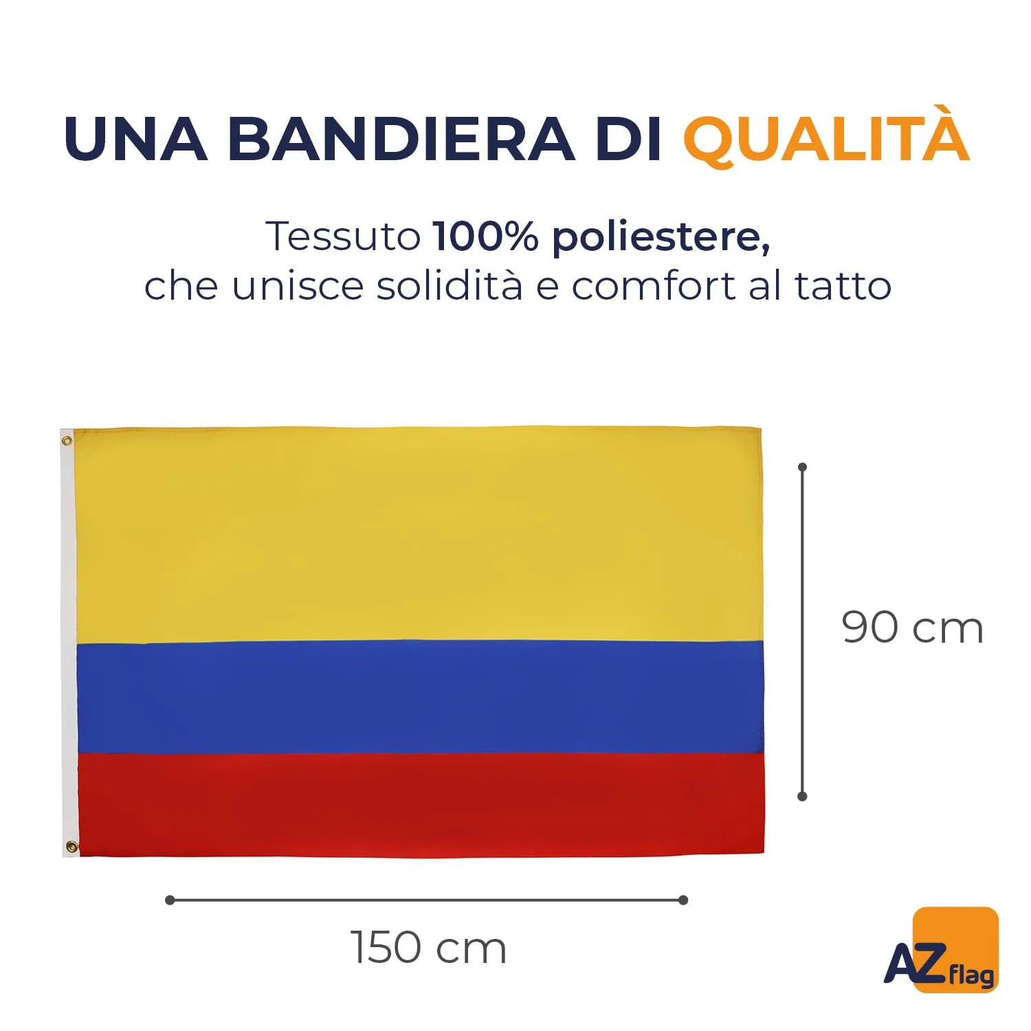 AZ FLAG Bandiera Colombia 150x90 cm Poliestere 100D con 2 Occhielli - immagine 2