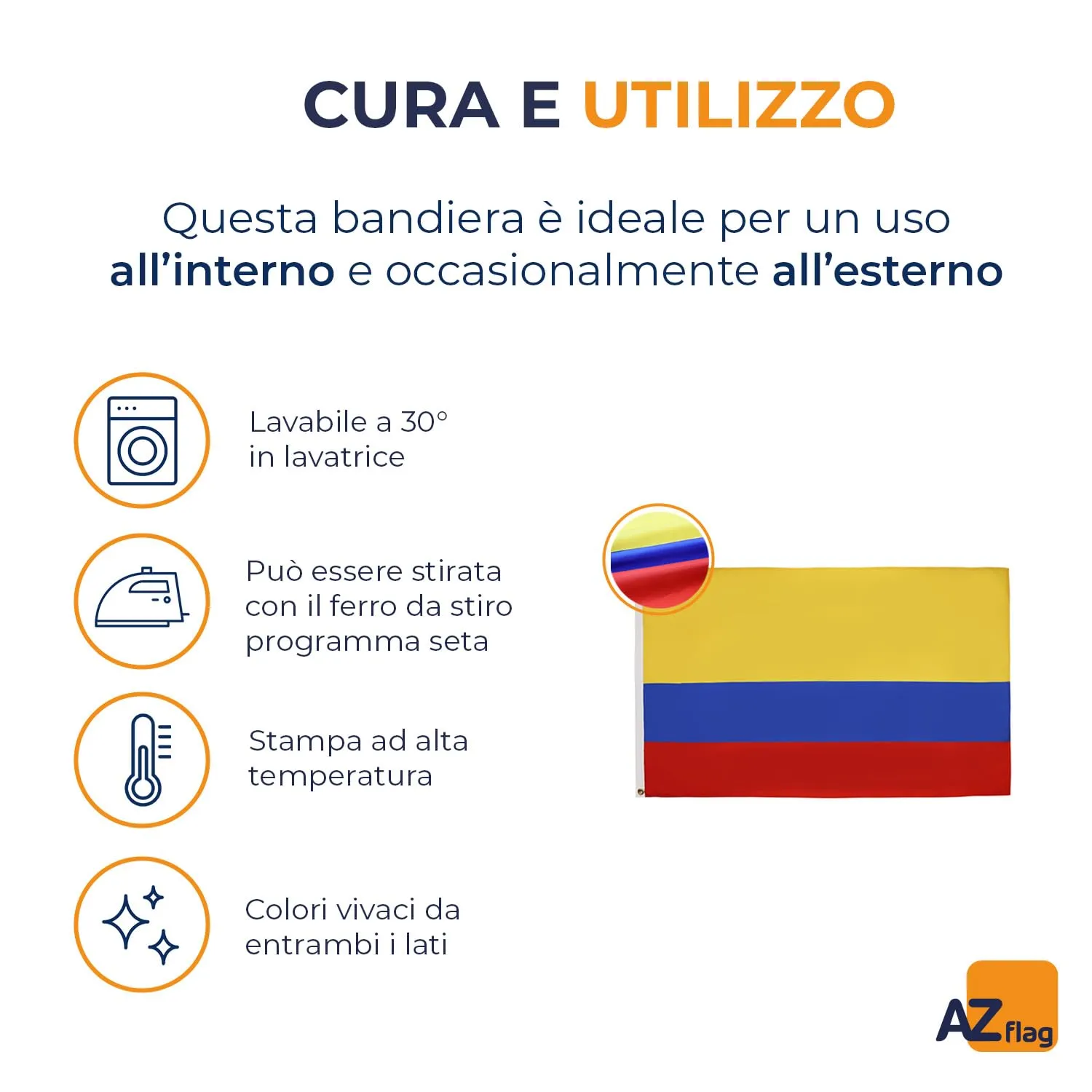 AZ FLAG Bandiera Colombia 150x90 cm Poliestere 100D con 2 Occhielli - immagine 5
