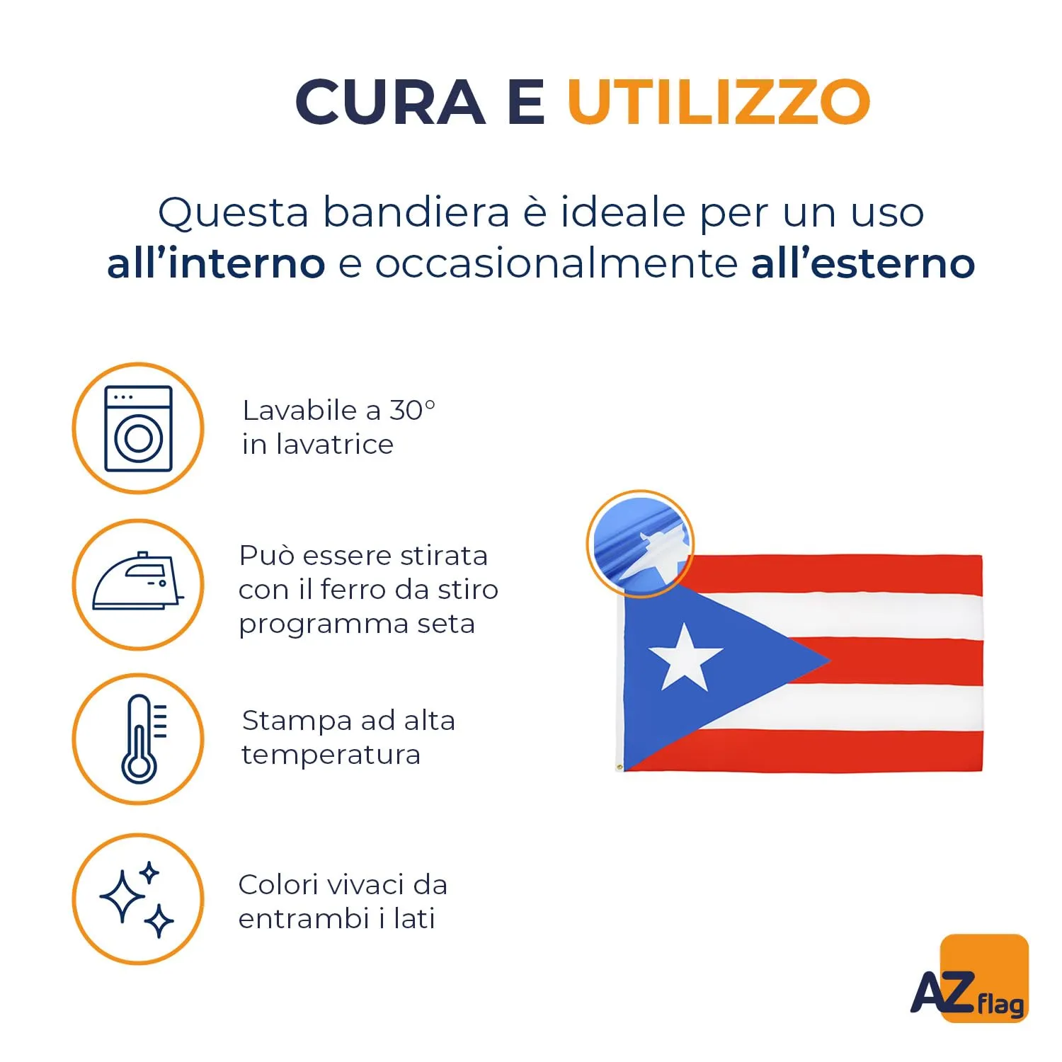 AZ FLAG Bandiera Porto Rico, 150x90 cm, Poliestere 100D, 2 Occhielli - immagine 5