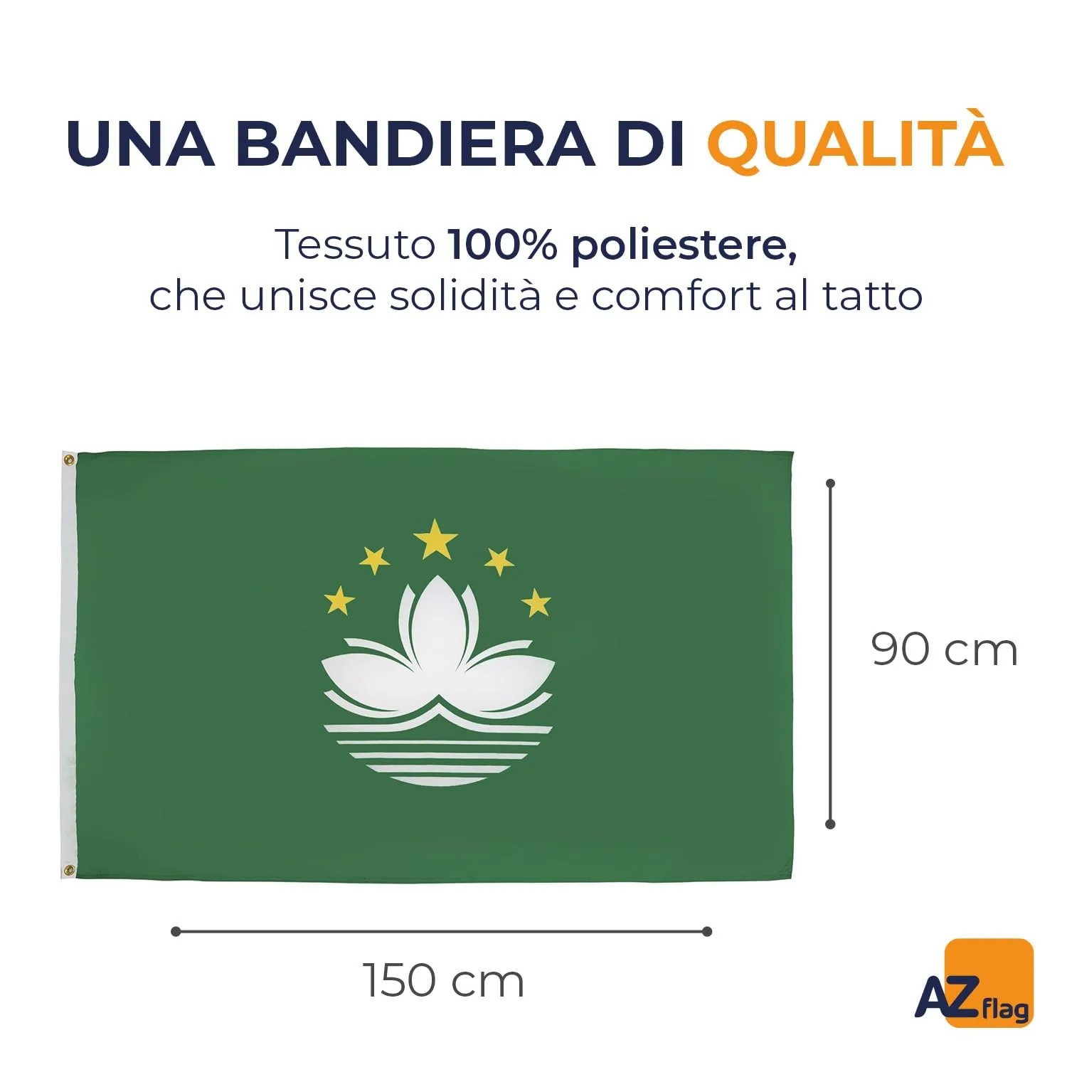 AZ FLAG Bandiera Macao 150x90 cm Poliestere 100D con 2 Occhielli - immagine 2