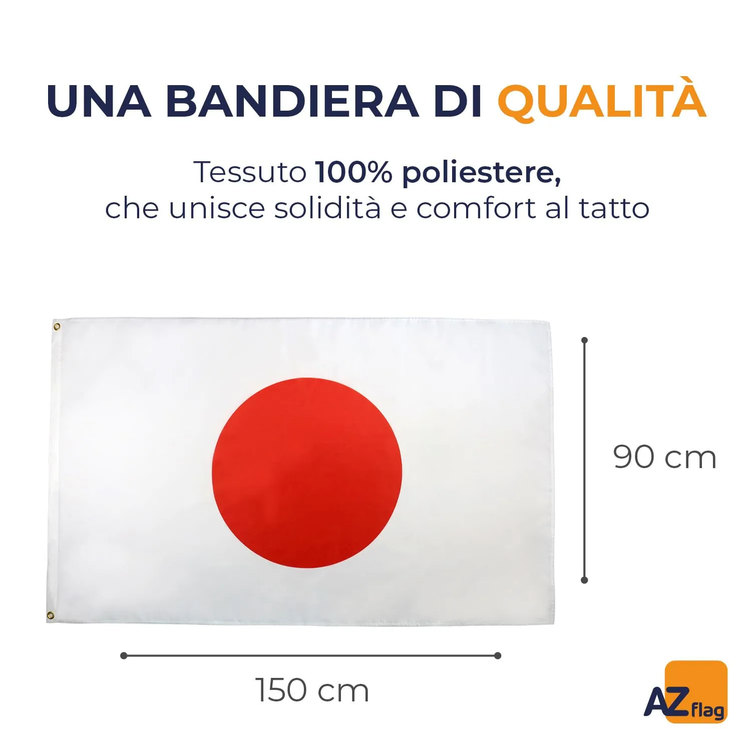 AZ FLAG Bandiera Giappone 150x90 cm Poliestere 100D con 2 Occhielli - immagine 2