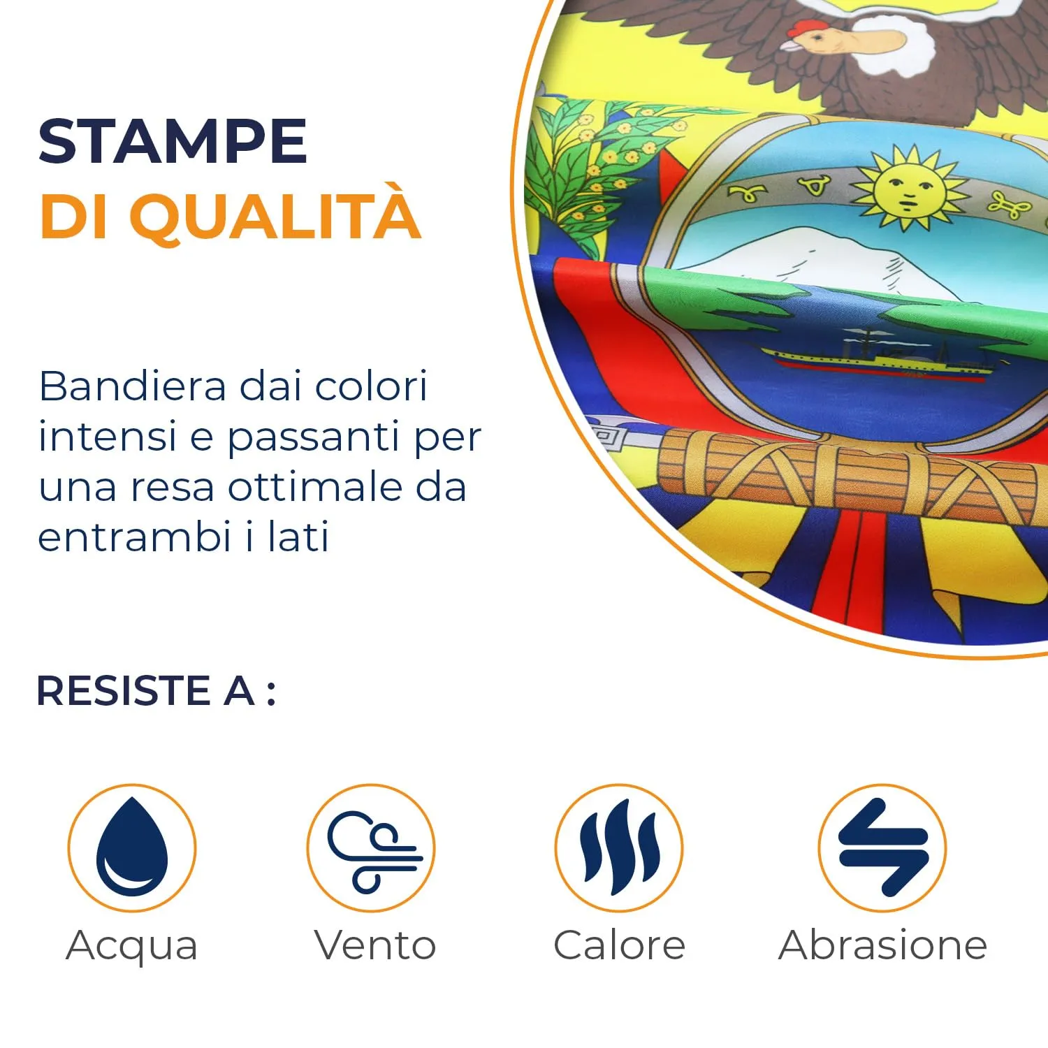 AZ FLAG Bandiera Ecuador 150x90 cm Poliestere 100D - immagine 3