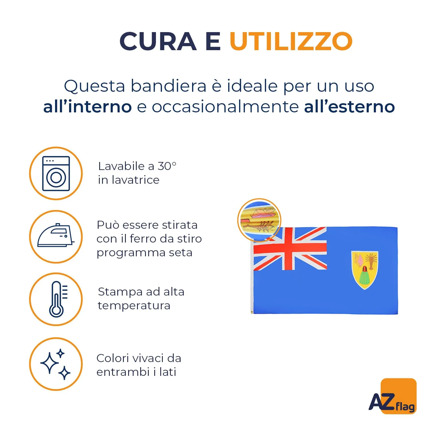 AZ FLAG Bandiera Isole Turche e Caicche 150x90 cm con 2 Occhielli - immagine 6