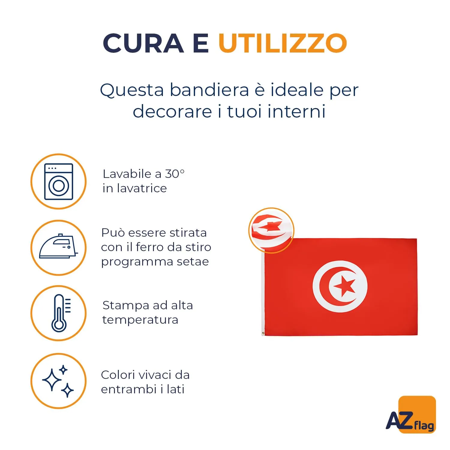 AZ FLAG Bandiera Tunisia 150x90 cm Poliestere Leggero con 2 Occhielli - immagine 5