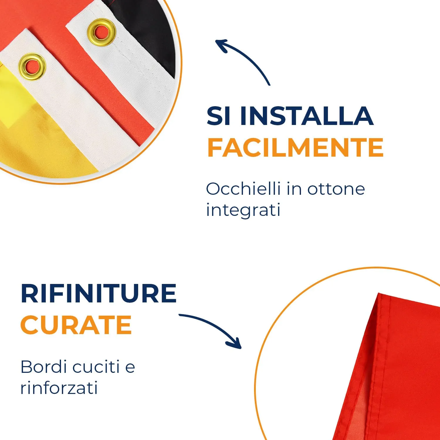 AZ FLAG Bandiera Germania 150x90 cm Poliestere Leggero con 2 Occhielli - immagine 4