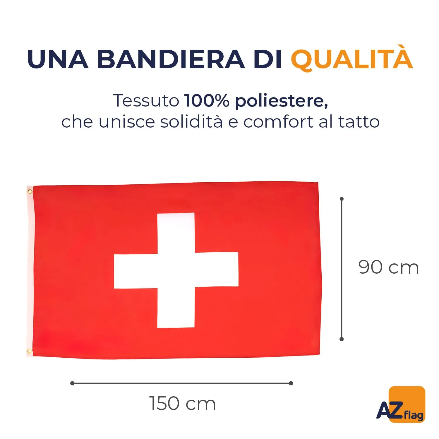 AZ FLAG Bandiera Svizzera, 150x90 cm, Poliestere Leggero con Occhielli - immagine 2