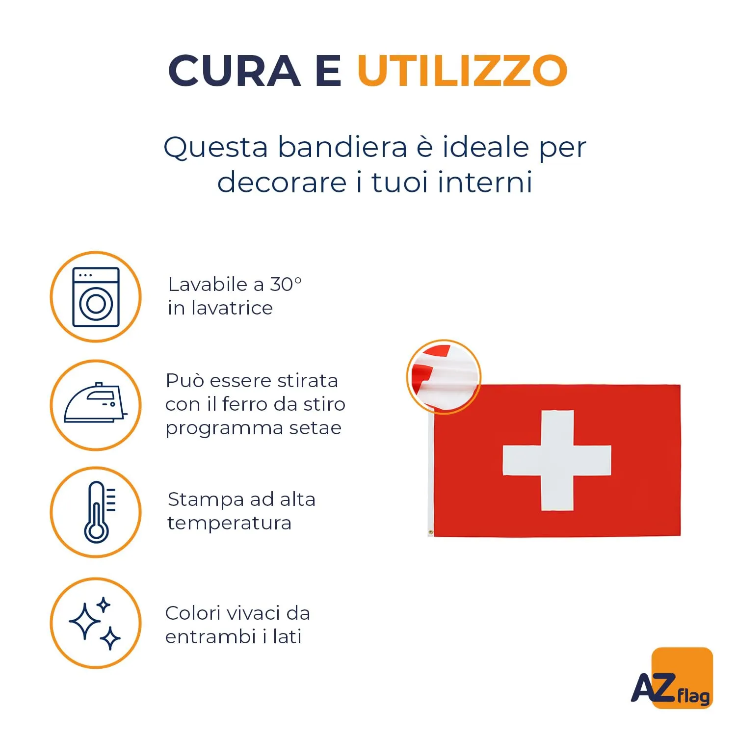 AZ FLAG Bandiera Svizzera, 150x90 cm, Poliestere Leggero con Occhielli - immagine 5