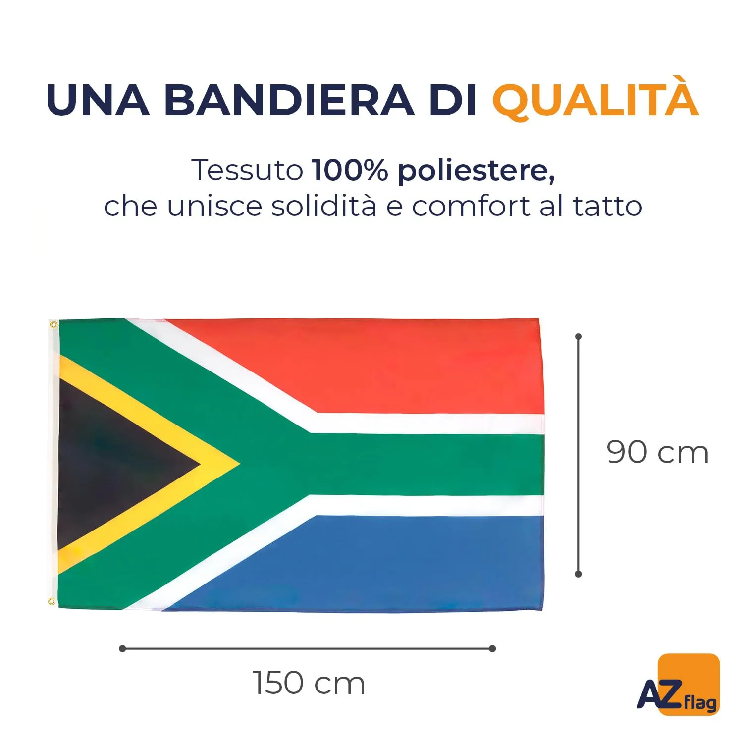 AZ FLAG Bandiera Sudafrica 150x90 cm Poliestere Leggero con Occhielli - immagine 2